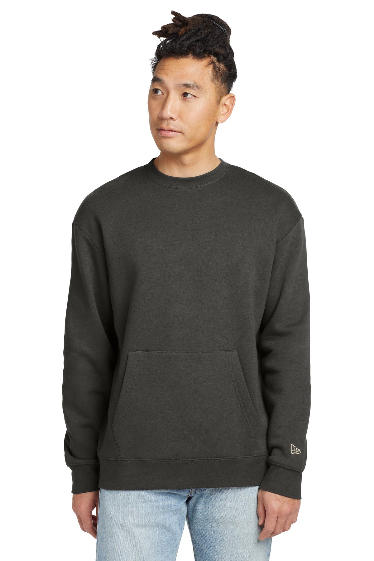 Custom logo New Era® Heritage Fleece Pocket Crew NEA527 in Graphite