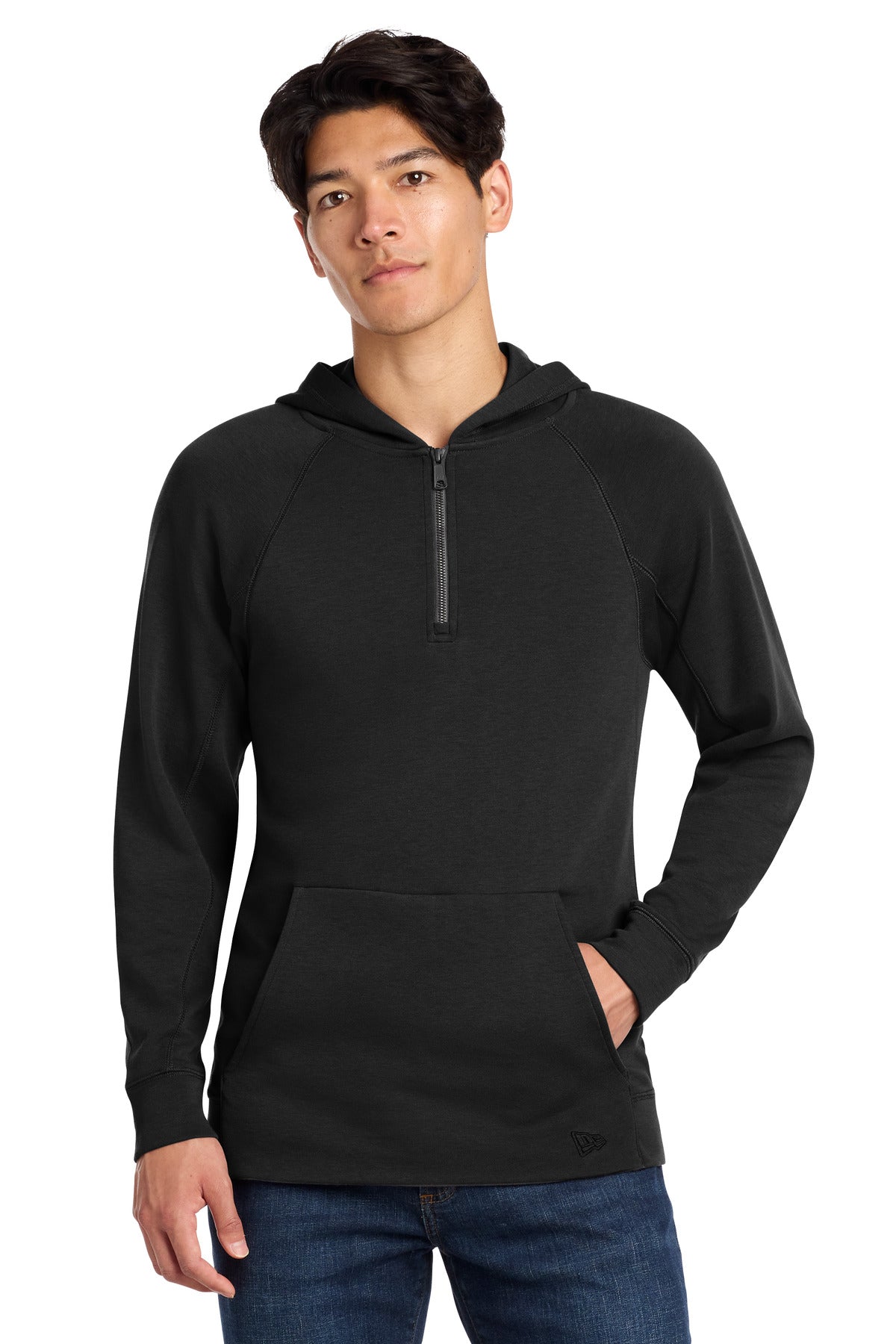 Custom logo New Era® STS 1/4-Zip Hoodie NEA541 in Black