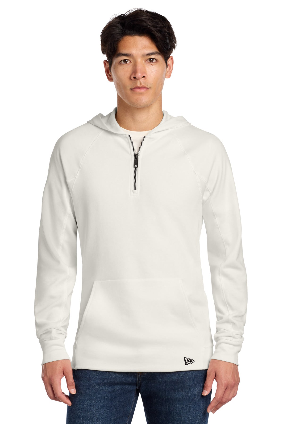 Custom logo New Era® STS 1/4-Zip Hoodie NEA541 in Fan White