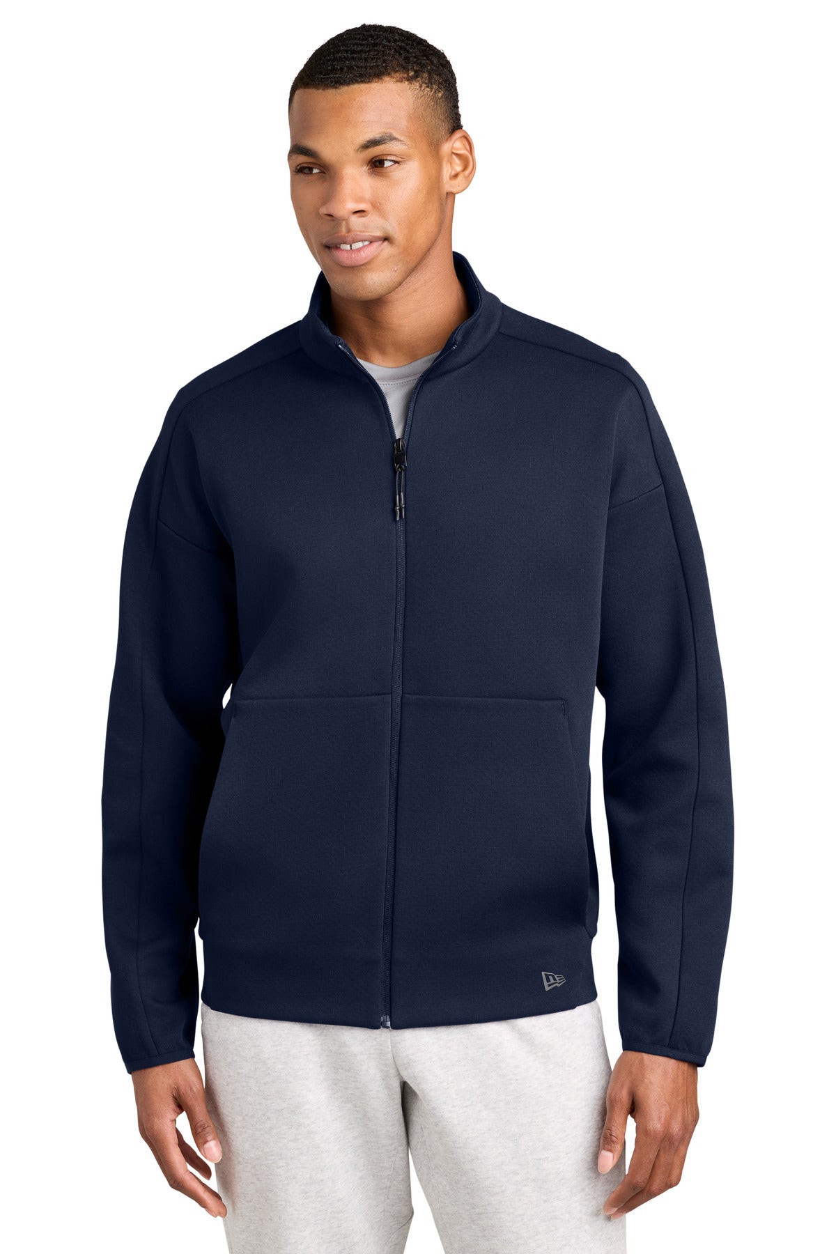 Custom logo New Era® Double Back Full-Zip NEA566 in True Navy