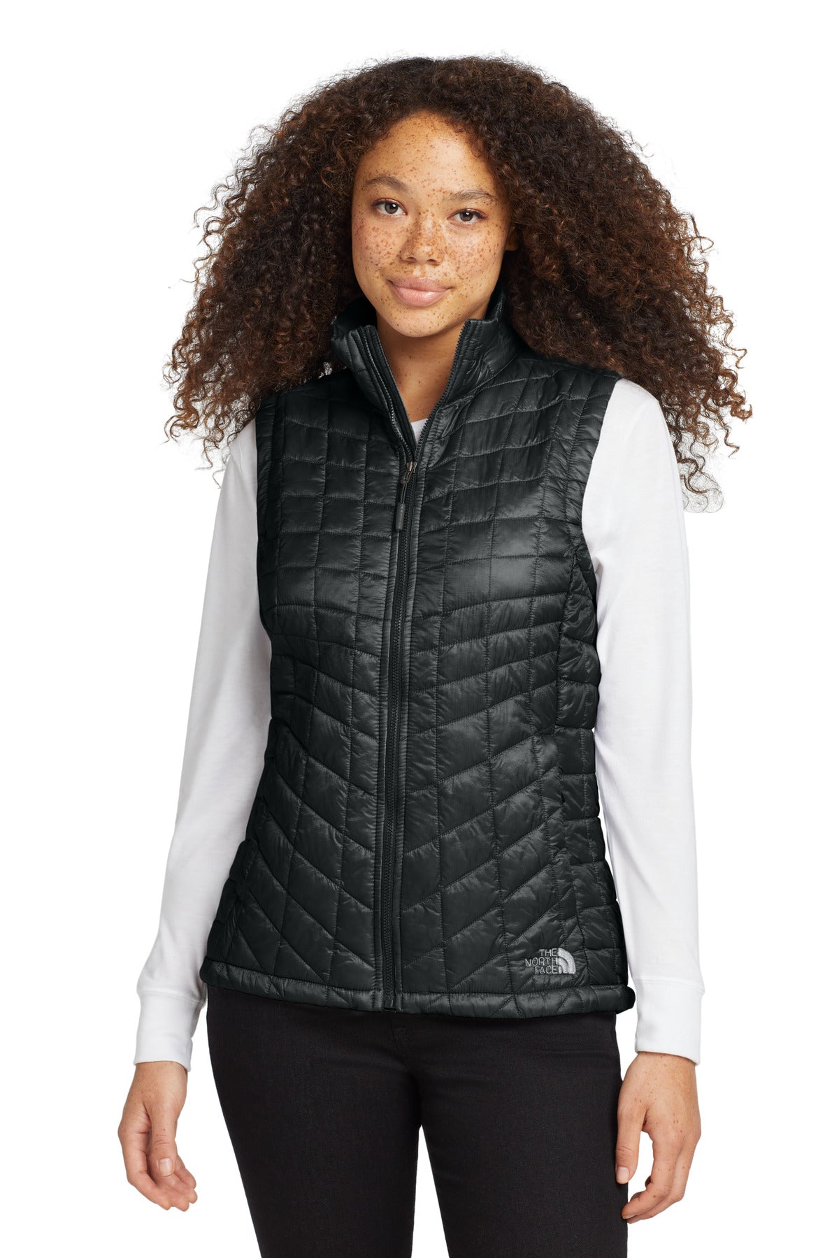 Custom logo The North Face ® Women's ThermoBall ™  Trekker Vest. NF0A3LHL in TNF Black