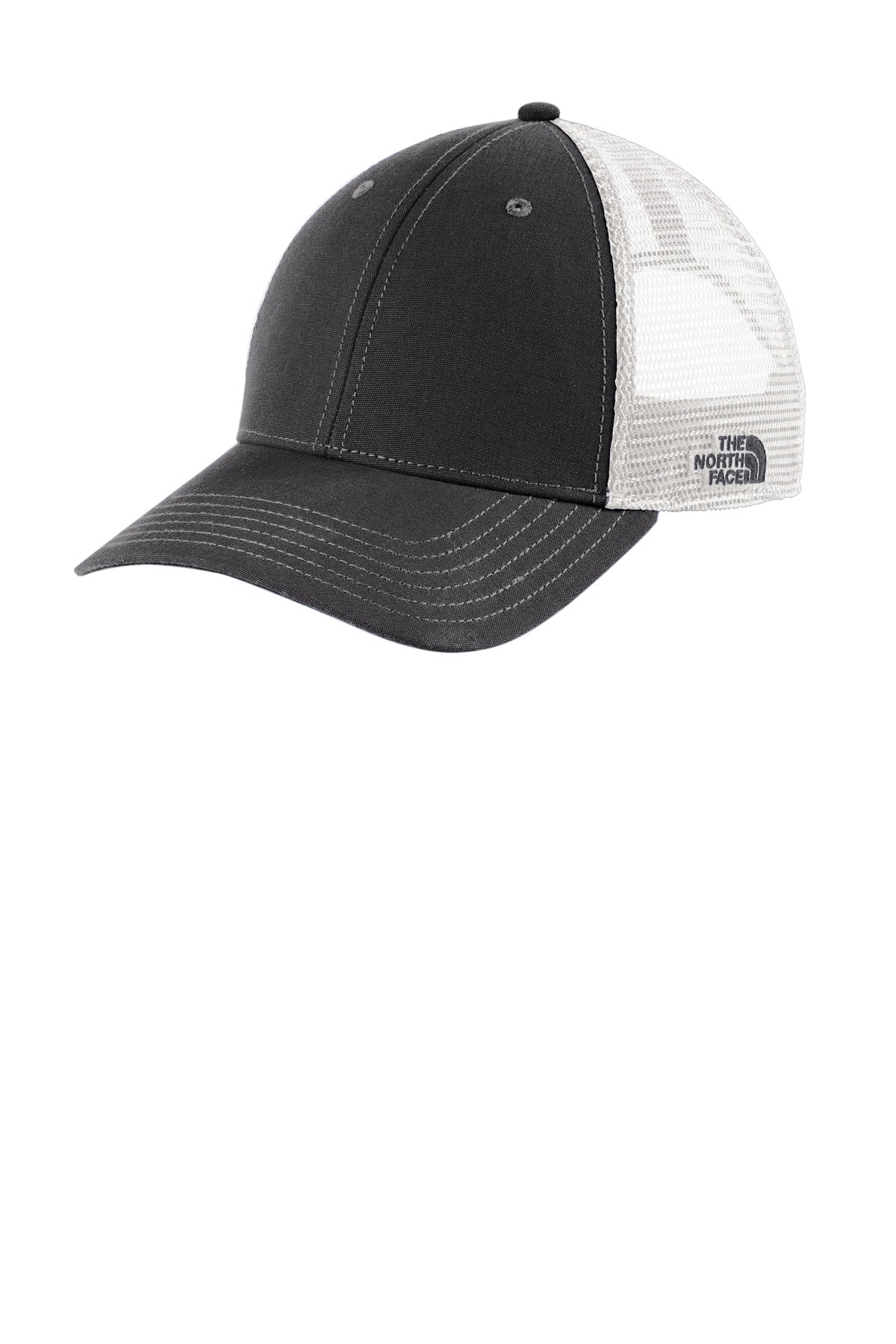 Custom logo The North Face ® Ultimate Trucker Cap. NF0A4VUA in Asphalt Grey/ TNF White