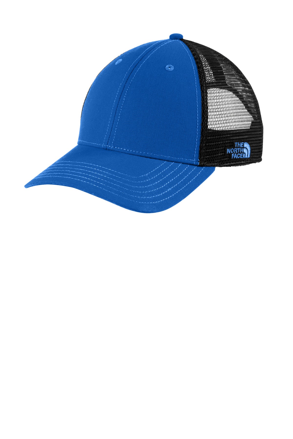 Custom logo The North Face ® Ultimate Trucker Cap. NF0A4VUA in TNF Blue/ TNF Black