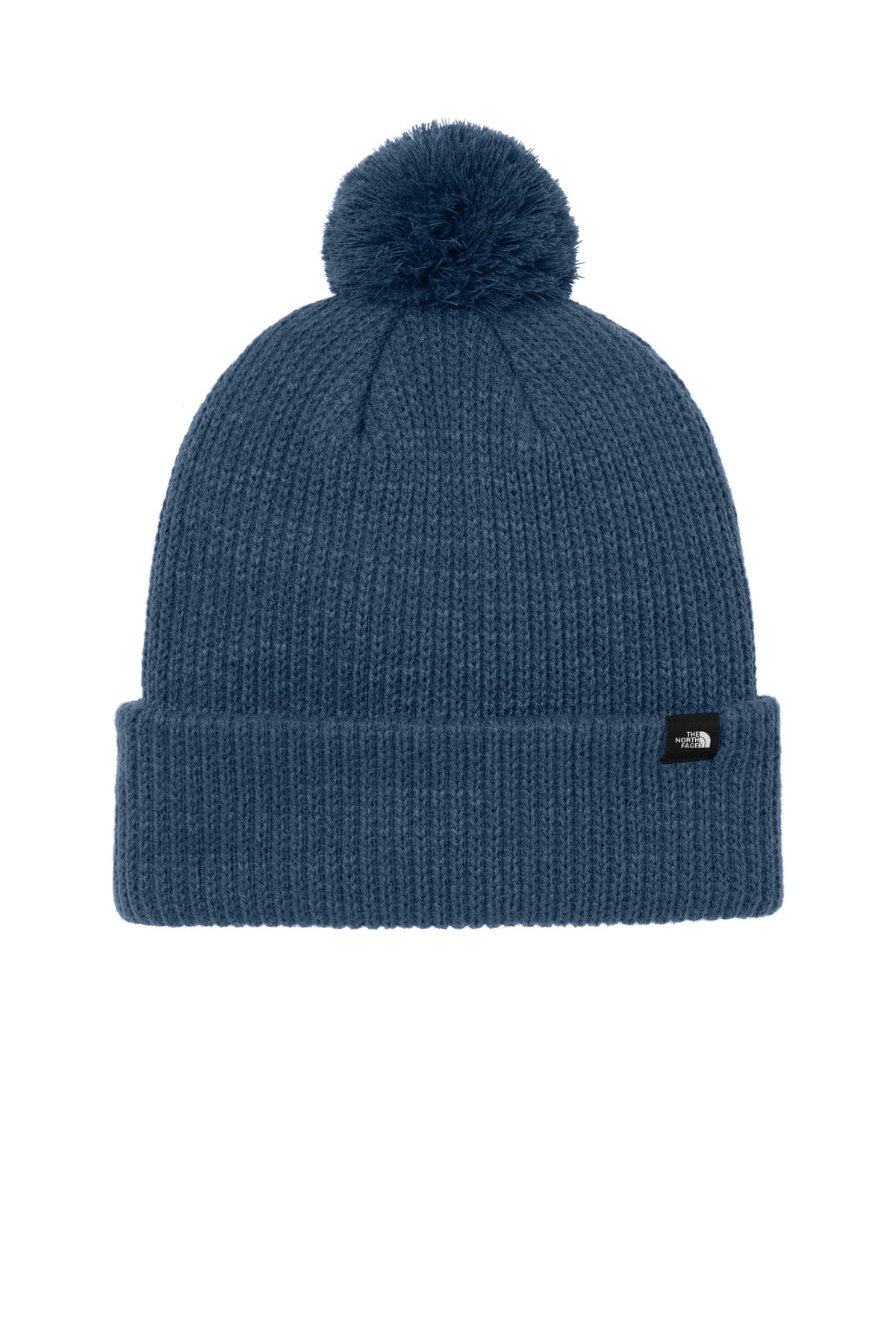 Custom logo The North Face® Pom Beanie NF0A7RGI in Shady Blue