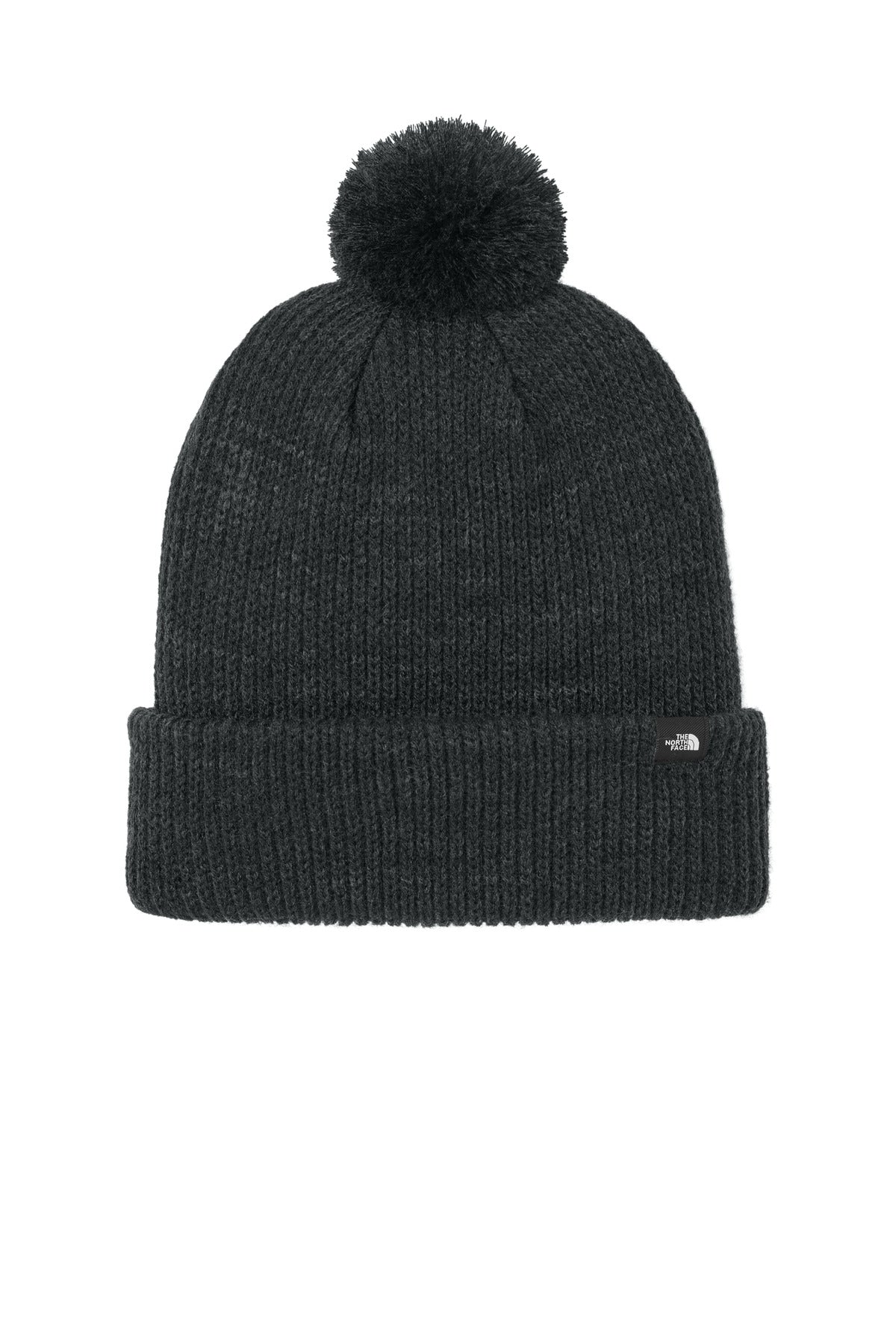 Custom logo The North Face® Pom Beanie NF0A7RGI in TNF Black Heather