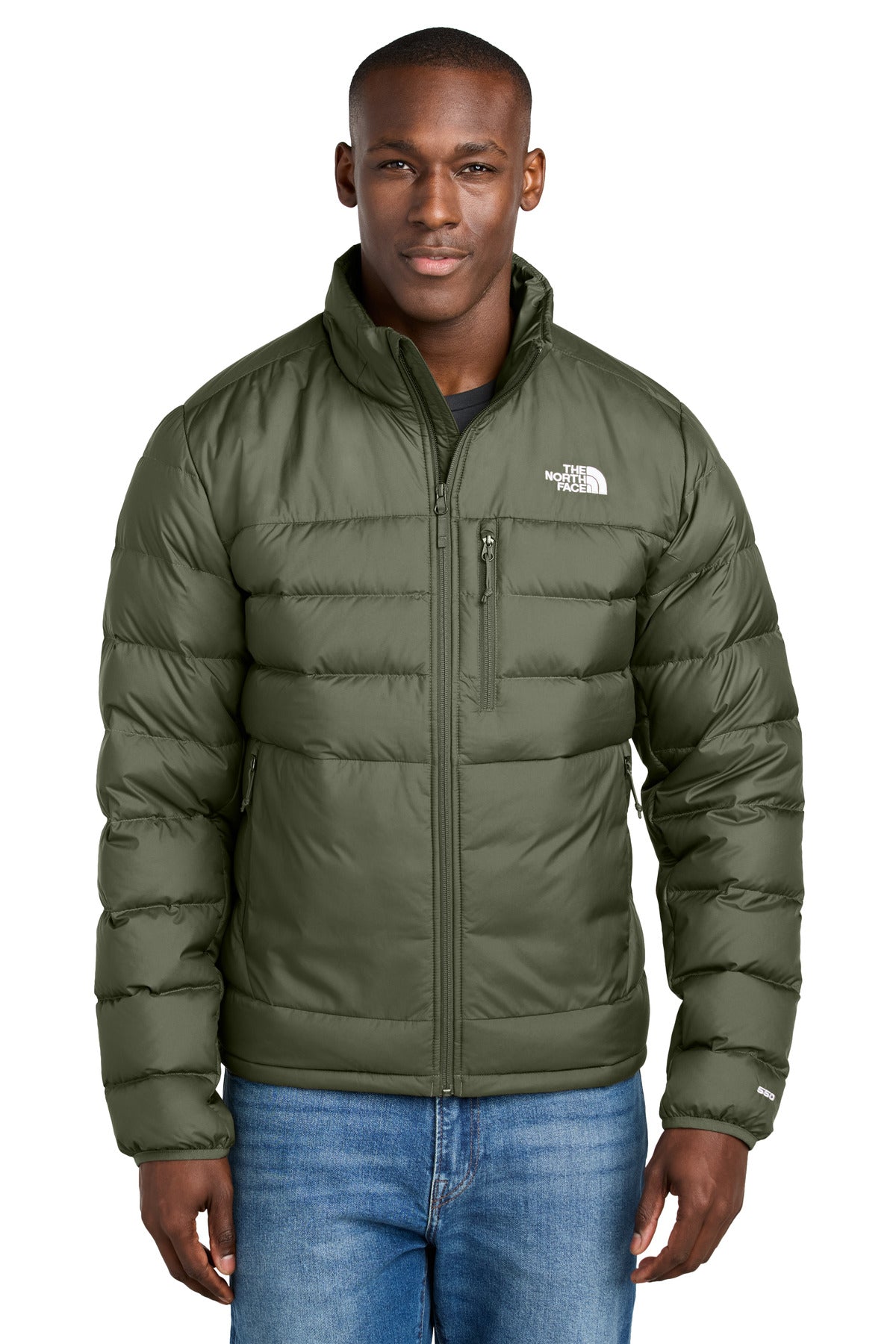 Custom logo The North Face® Down Hybrid Jacket NF0A7V4F in New Taupe Green