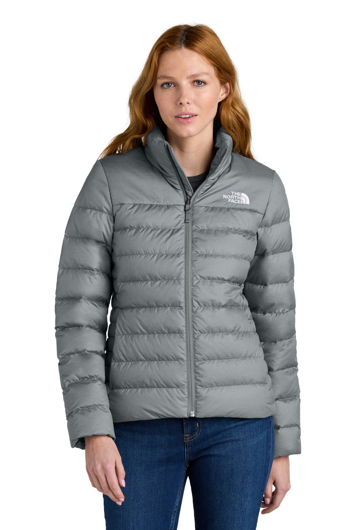 Custom logo The North Face® Women's Down Hybrid Jacket NF0A7V4G in TNF Medium Grey Heather