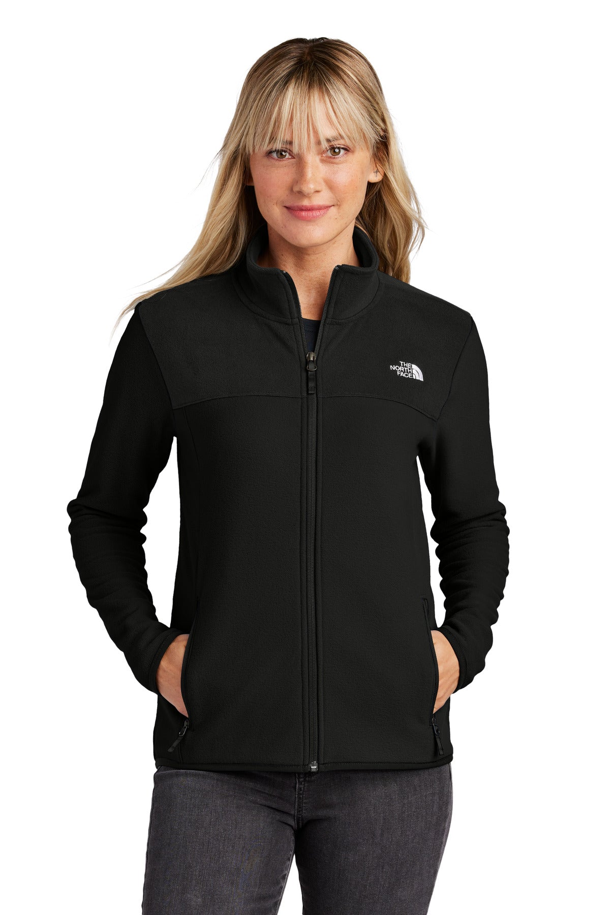 Custom logo The North Face® Women's Glacier Full-Zip Fleece Jacket NF0A7V4K in TNF Black