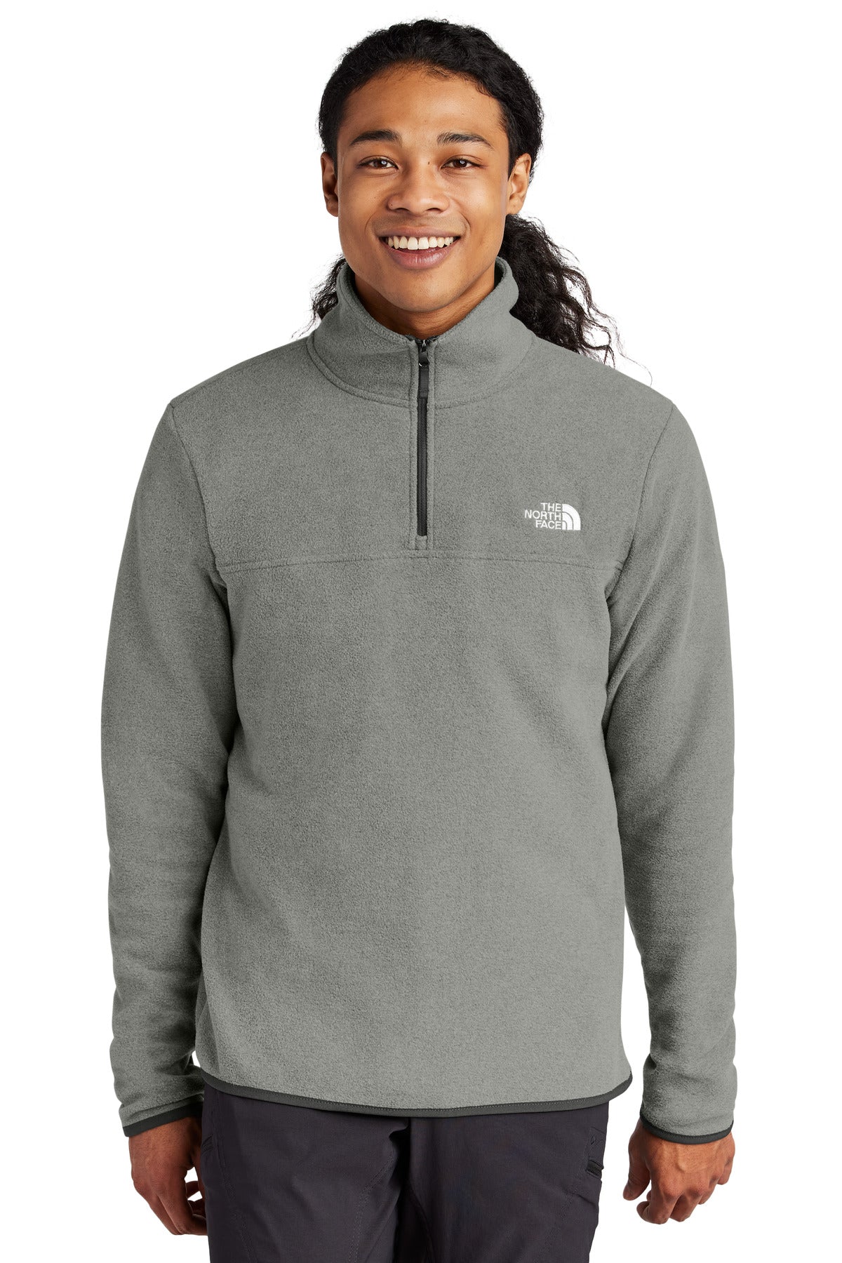Custom logo The North Face® Glacier 1/4-Zip Fleece NF0A7V4L in TNF Medium Grey Heather