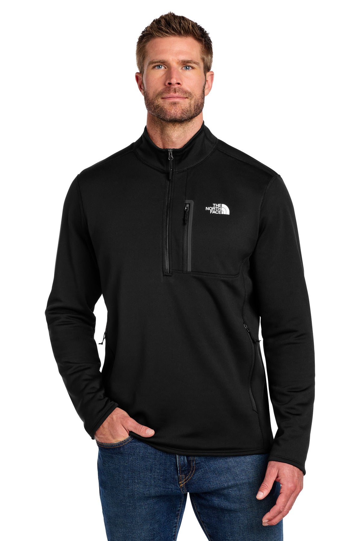 Custom logo The North Face ® Skyline 1/2-Zip Fleece NF0A7V63 in TNF Black