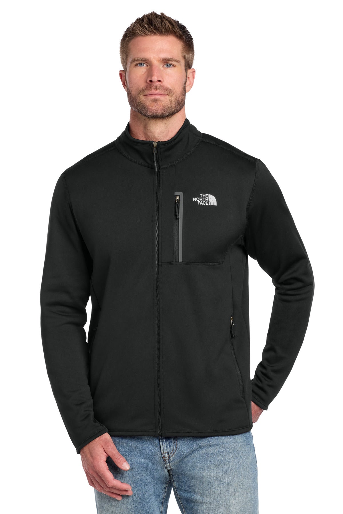 Custom logo The North Face® Skyline Full-Zip Fleece Jacket NF0A7V64 in TNF Black