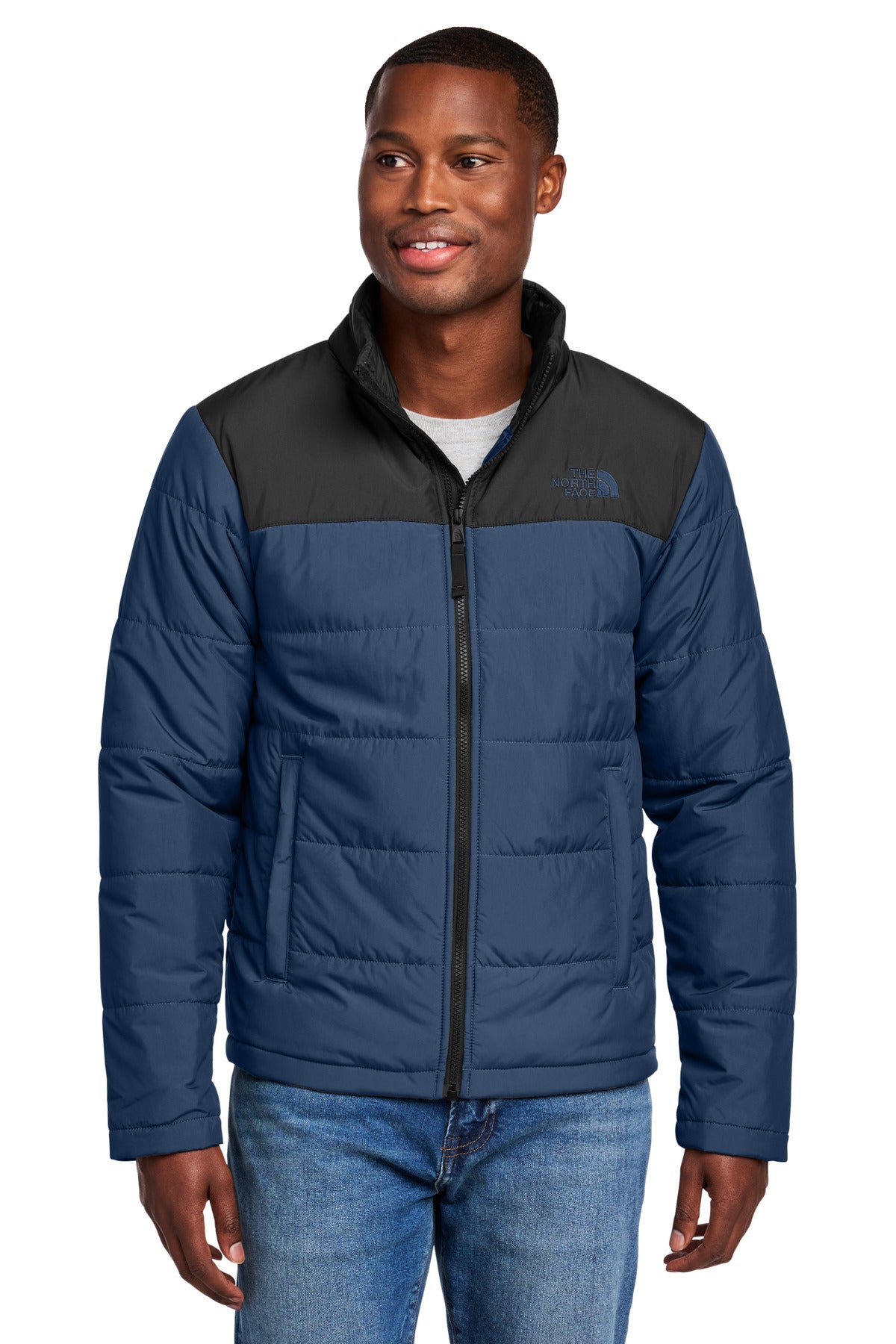 Custom logo The North Face® Chest Logo Everyday Insulated Jacket NF0A7V6J in Shady Blue