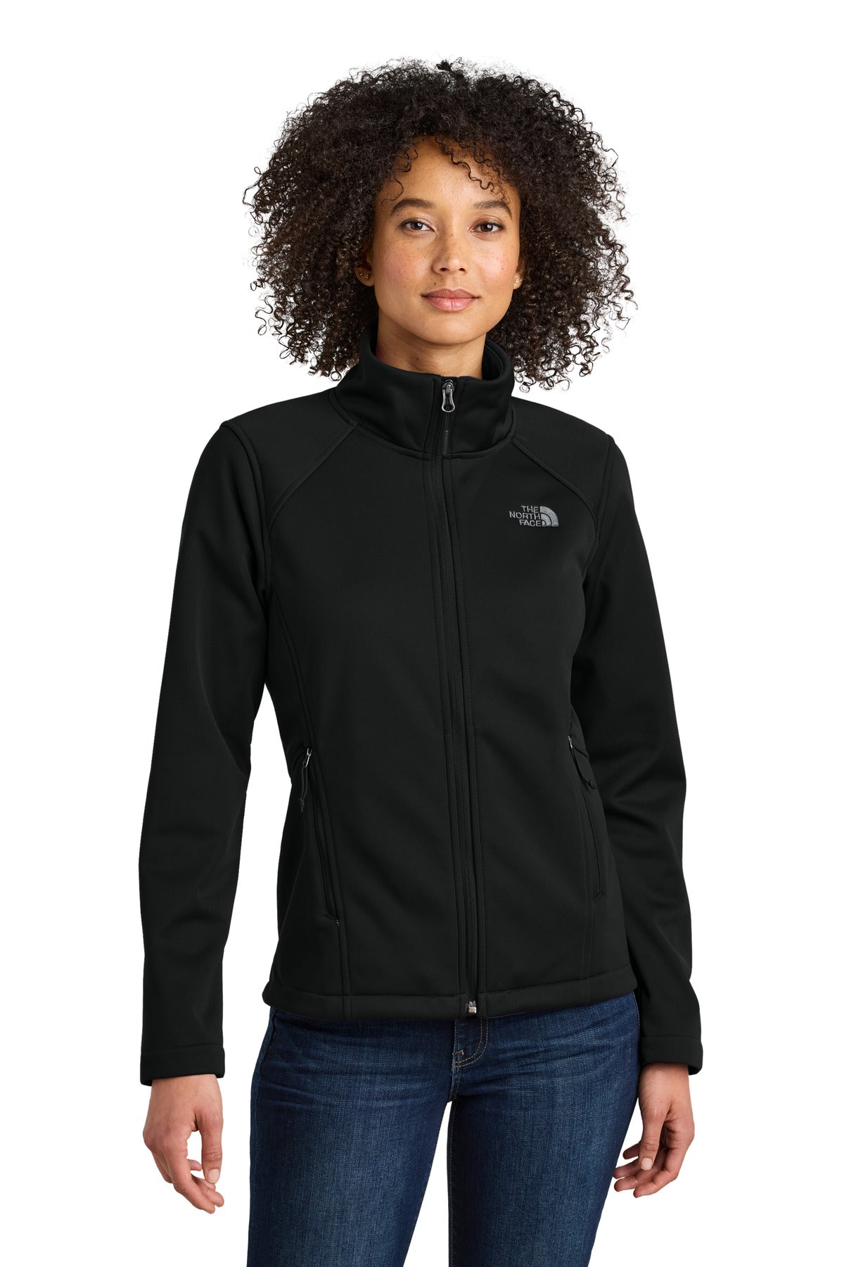 Custom logo The North Face® Women's Chest Logo Ridgewall Soft Shell Jacket NF0A88D4 in TNF Black