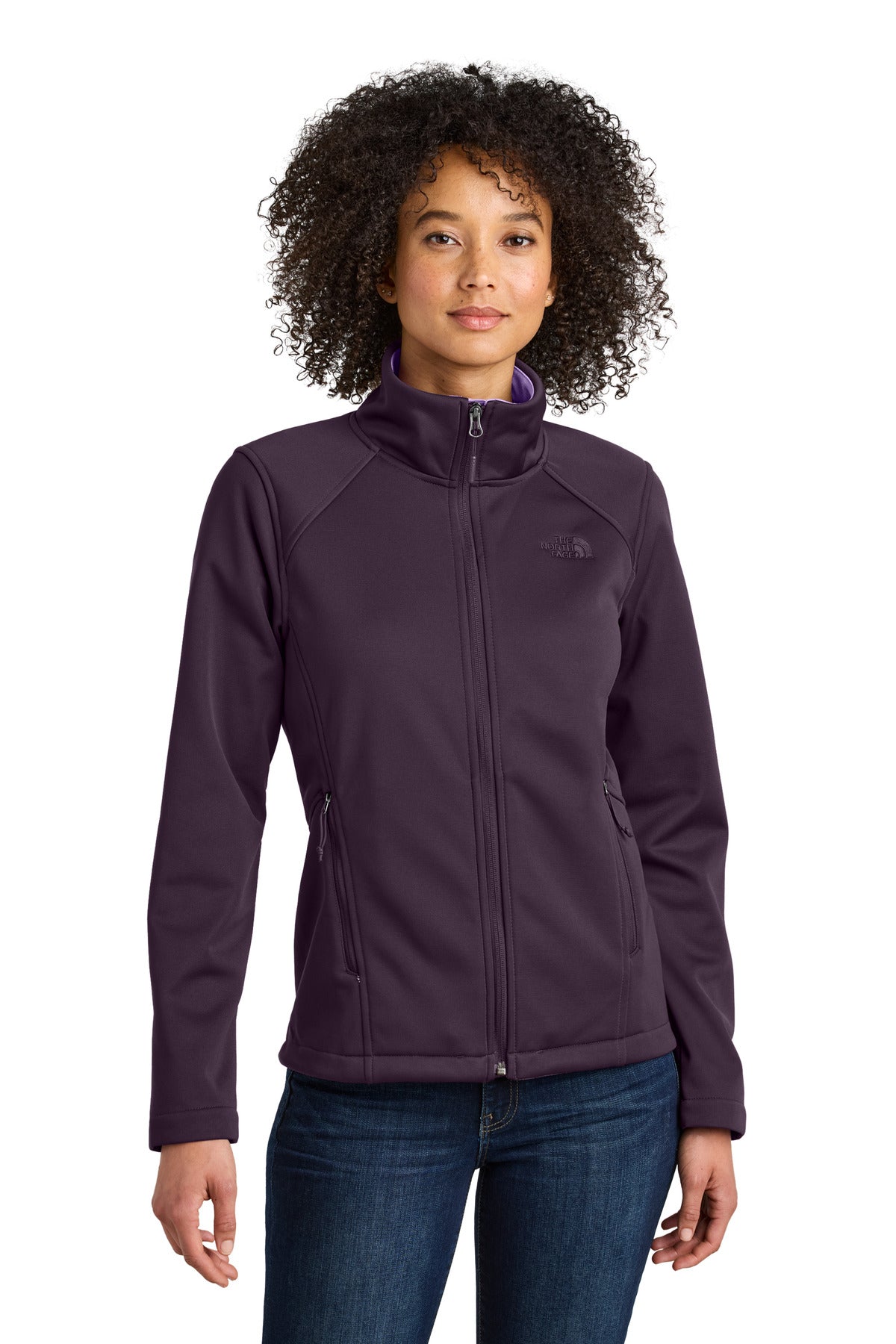 Custom logo The North Face® Women's Chest Logo Ridgewall Soft Shell Jacket NF0A88D4 in TNF Blackberry Wine