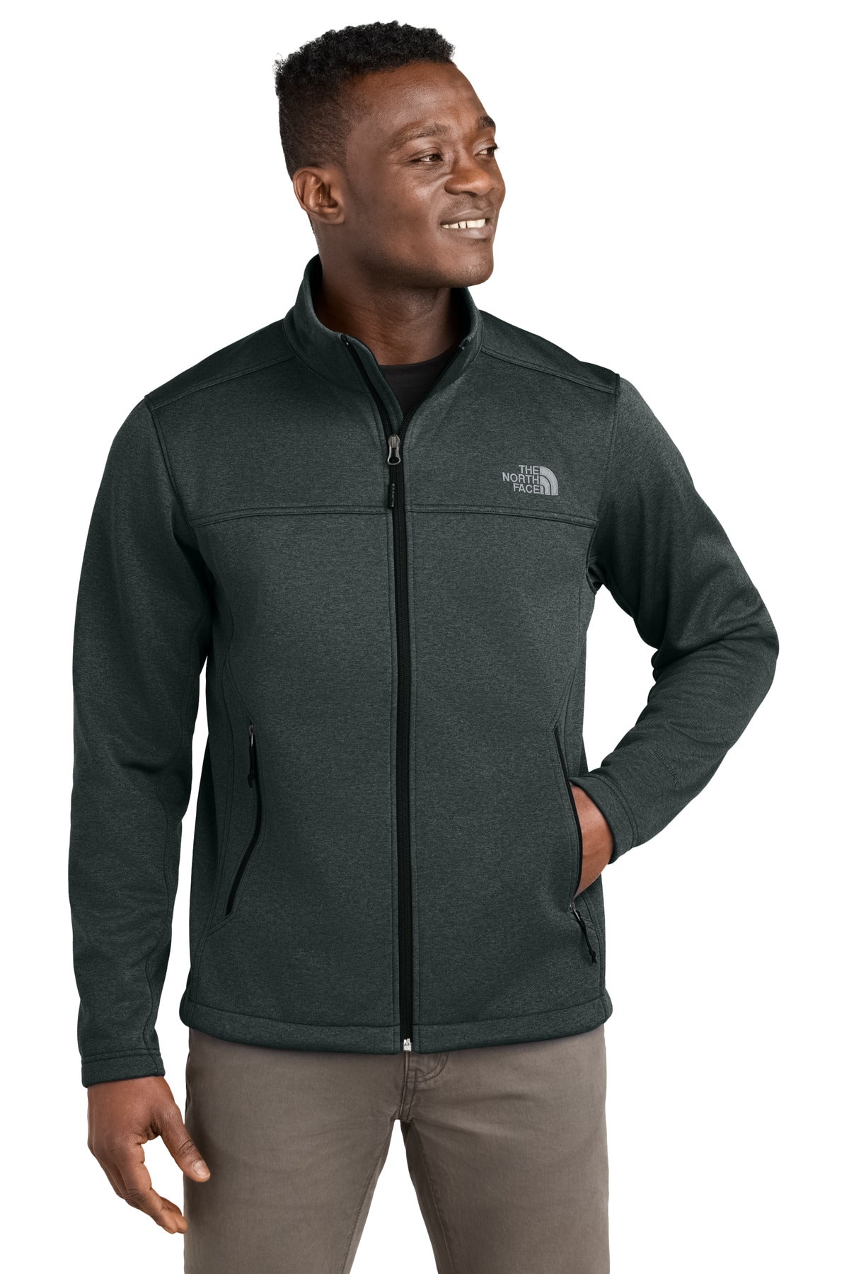 Custom logo The North Face® Chest Logo Ridgewall Soft Shell Jacket NF0A88D5 in TNF Dark Grey Heather