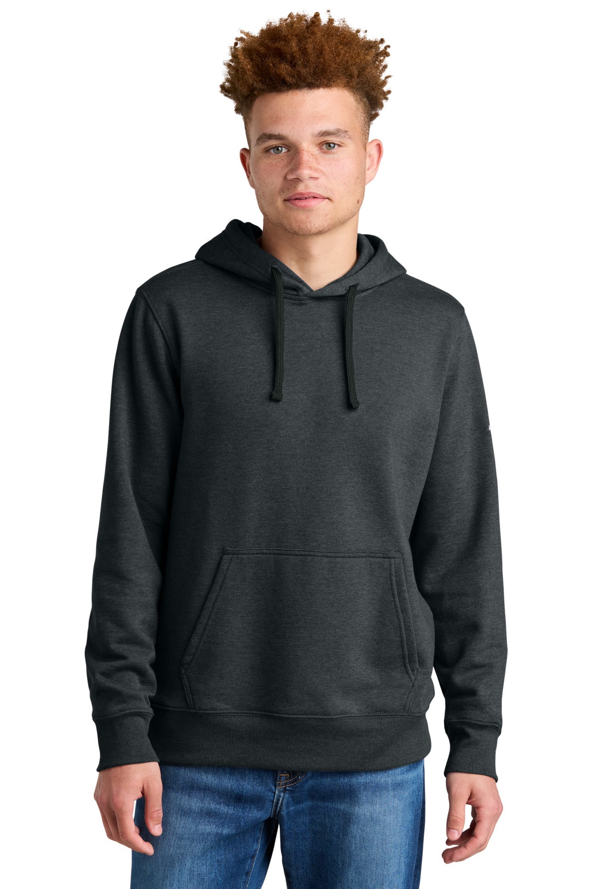 Custom logo The North Face® Sleeve Logo Pullover Hoodie NF0A8AU0 in TNF Black Heather