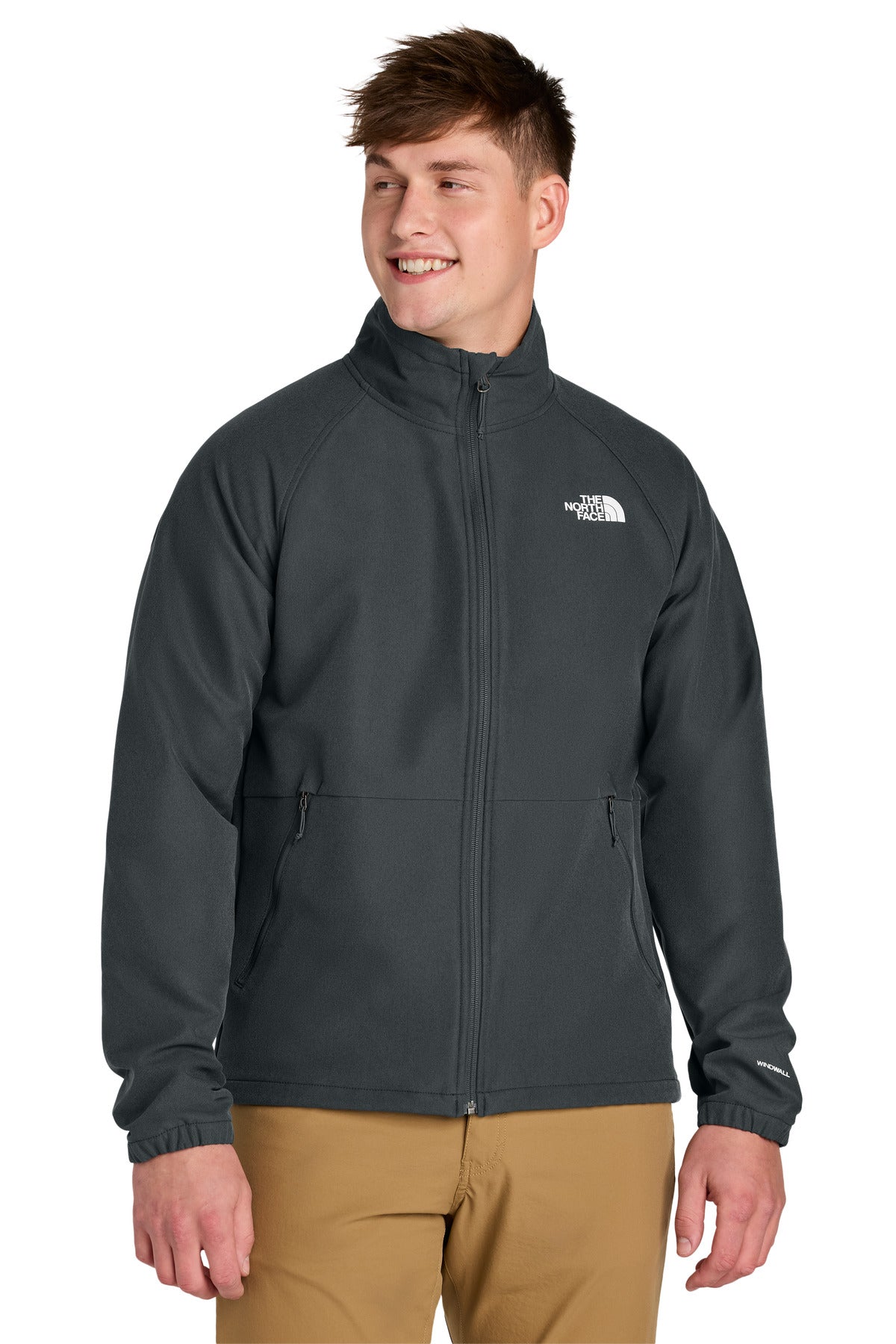 Custom logo The North Face® Barr Lake Soft Shell Jacket NF0A8BUD in Asphalt Grey Dark Heather