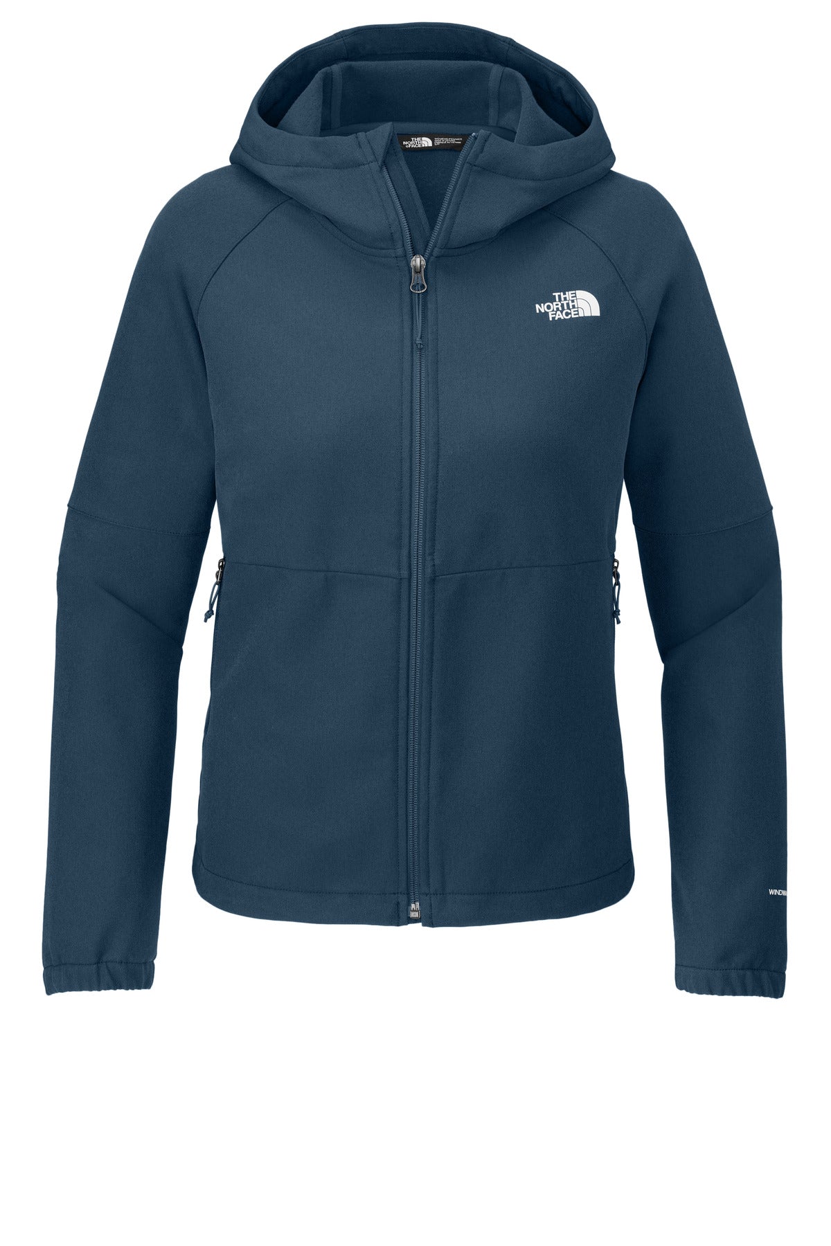 Custom logo The North Face® Women's Barr Lake Hooded Soft Shell Jacket NF0A8BUE in Shady Blue Dark Heather