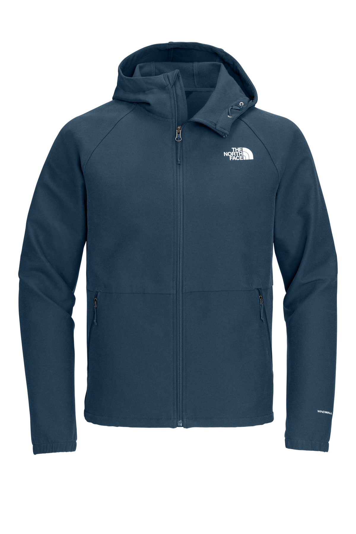 Custom logo The North Face® Barr Lake Hooded Soft Shell Jacket NF0A8BUF in Shady Blue Dark Heather