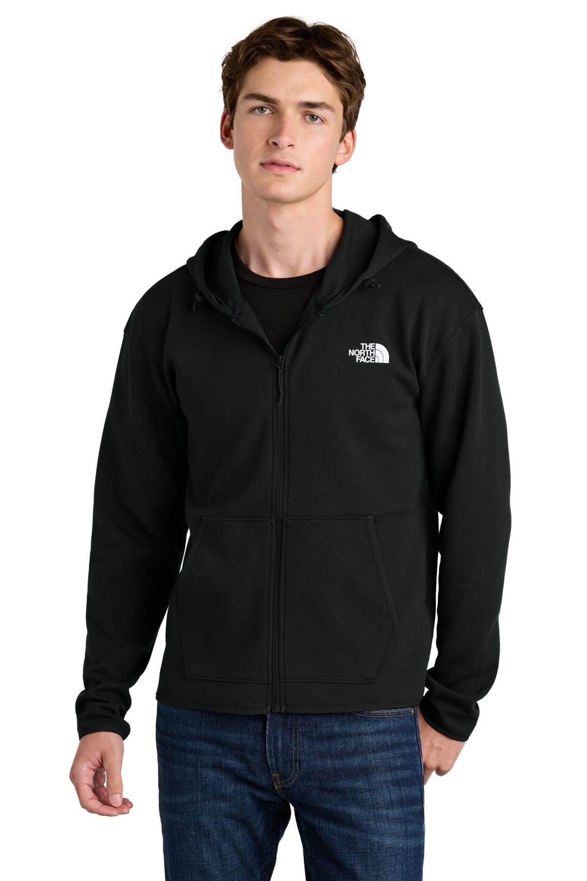 Custom logo The North Face® Double-Knit Full-Zip Hoodie NF0A8BUS in TNF Black
