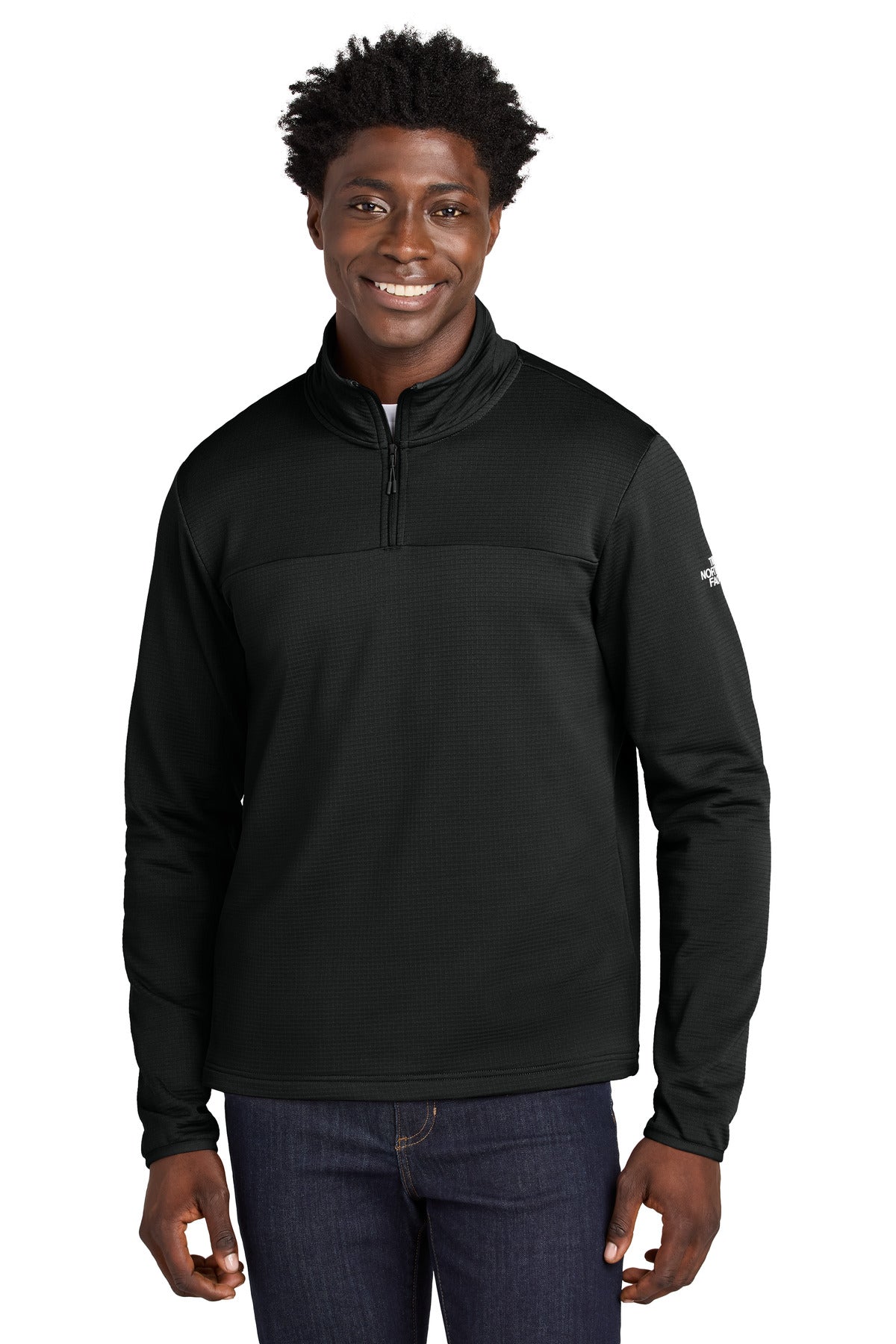 Custom logo The North Face® Aim 1/4-Zip Fleece NF0A8ENJ in TNF Black