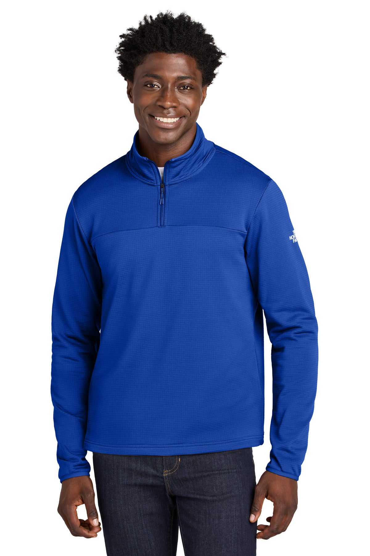 Custom logo The North Face® Aim 1/4-Zip Fleece NF0A8ENJ in TNF Blue
