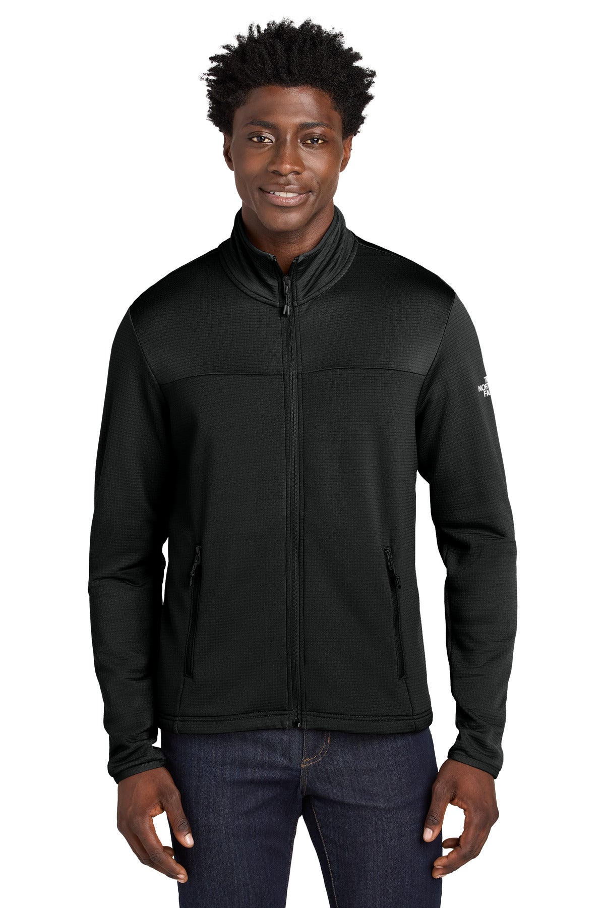 Custom logo The North Face® Aim Full-Zip Fleece Jacket NF0A8ENK in TNF Black