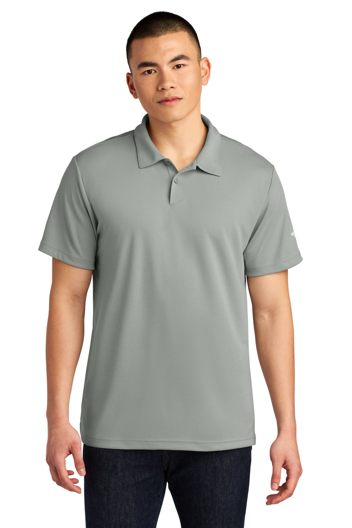 Custom logo The North Face® Ambition Polo NF0A8ENM in Meld Grey Heather