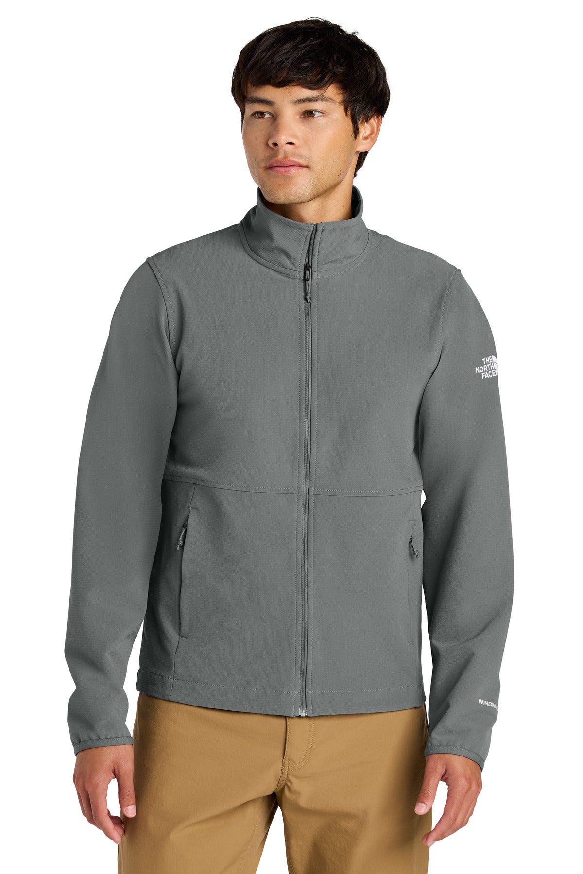 Custom logo The North Face® Edge Stretch Soft Shell Jacket NF0A8ENN in Smoked Pearl Grey