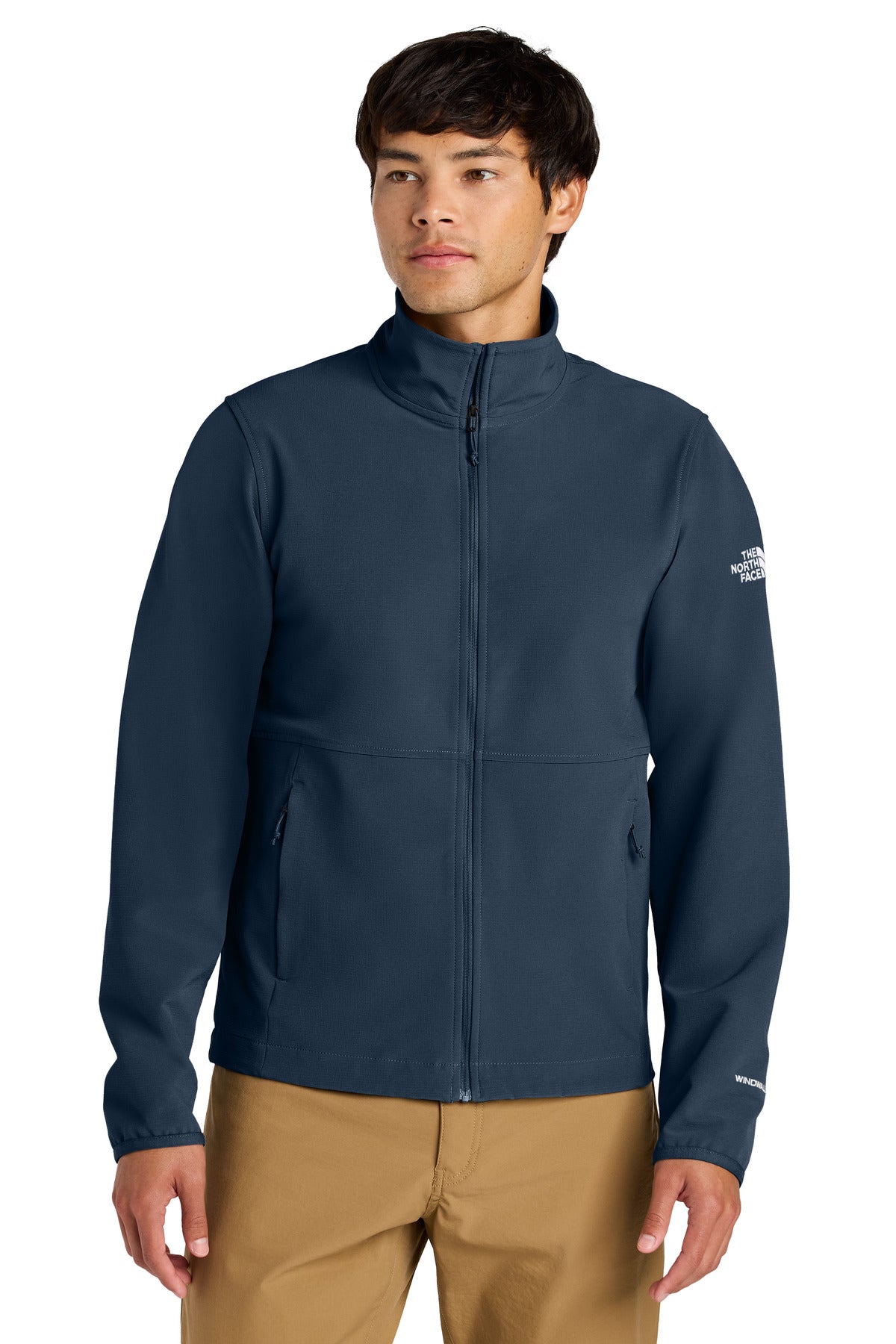 Custom logo The North Face® Edge Stretch Soft Shell Jacket NF0A8ENN in Summit Navy