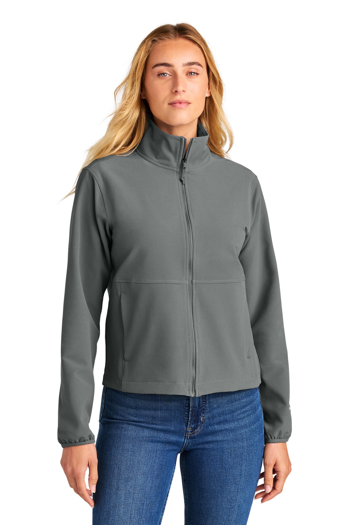 Custom logo The North Face® Women's Edge Stretch Soft Shell Jacket NF0A8ENP in Smoked Pearl Grey
