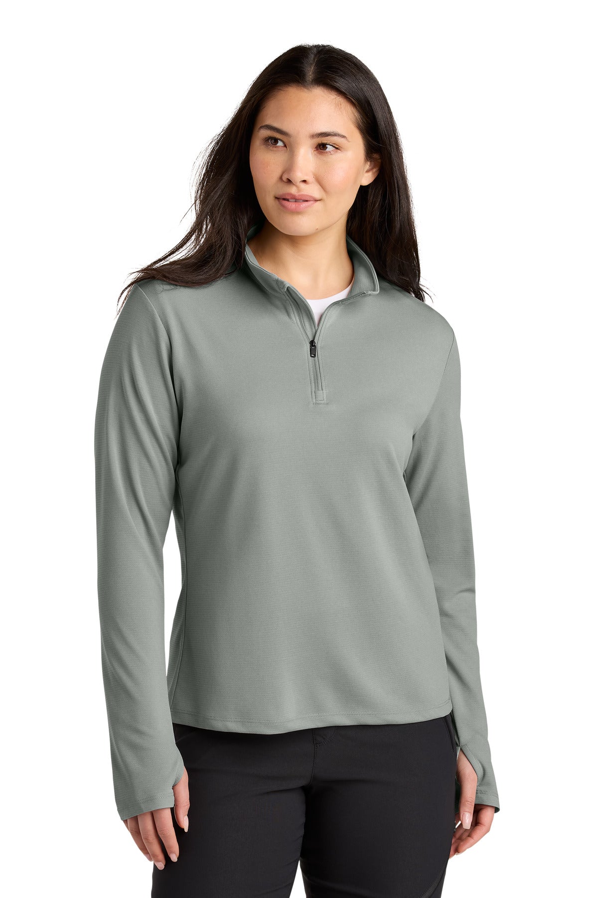 Custom logo The North Face® Women's Ambition 1/4-Zip NF0A8ENQ in Meld Grey Heather