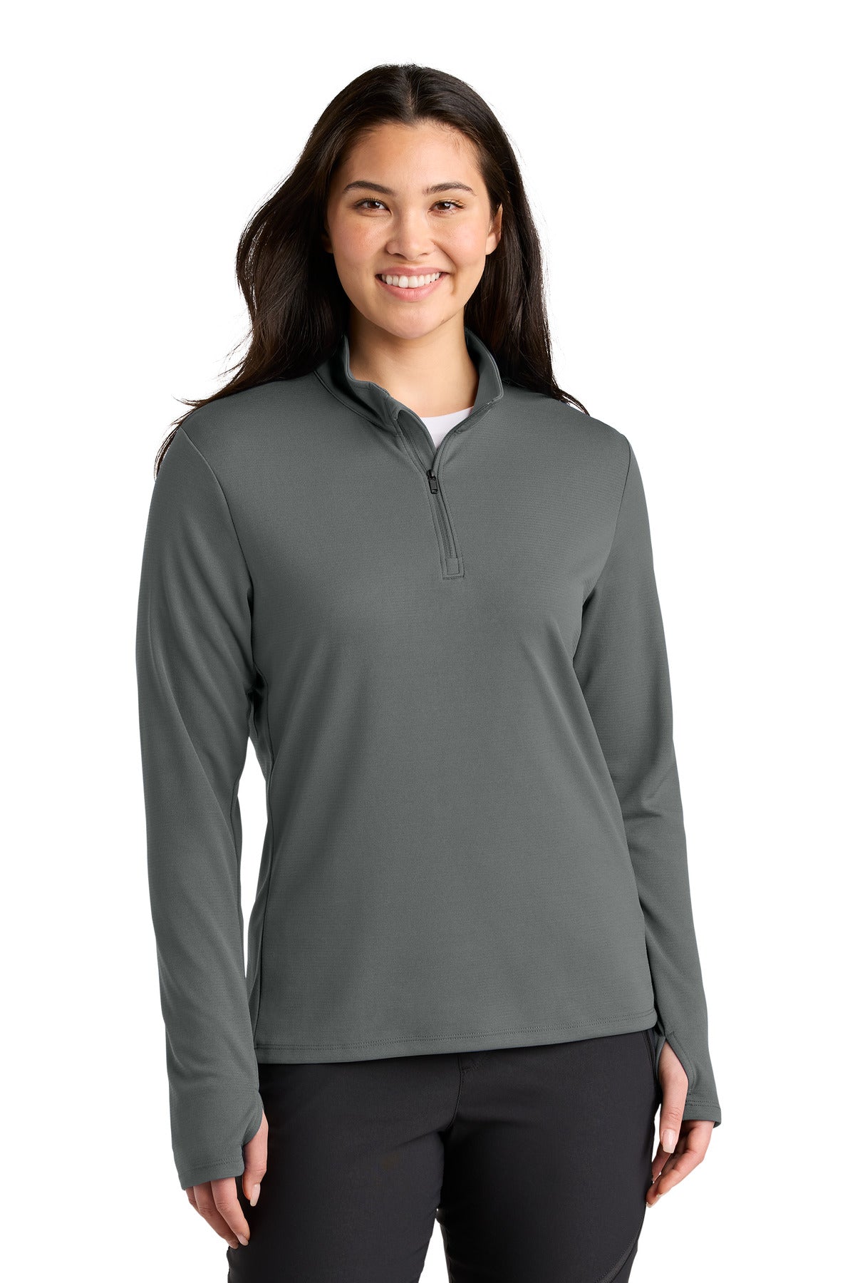 Custom logo The North Face® Women's Ambition 1/4-Zip NF0A8ENQ in Smoked Pearl Grey