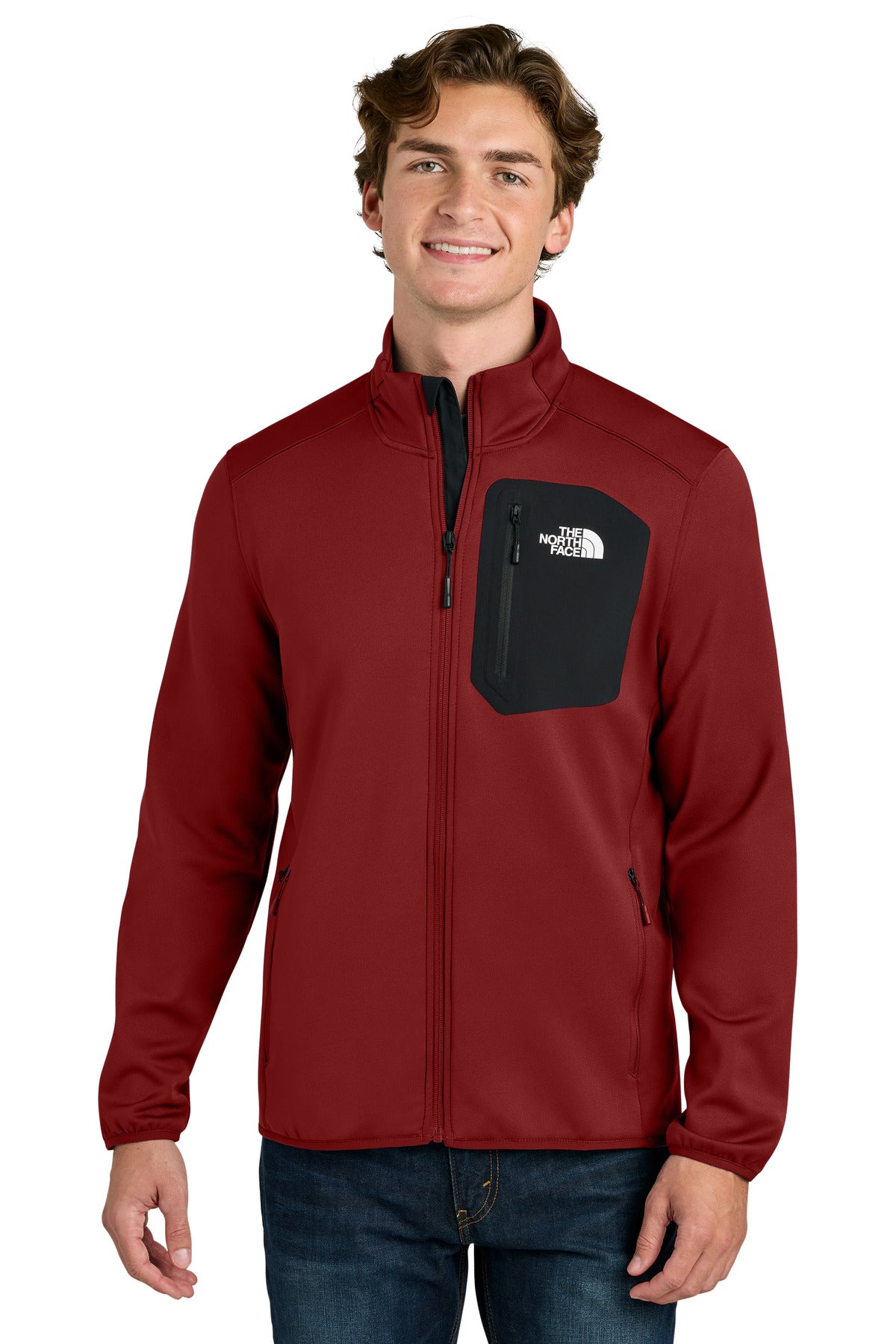 Custom logo The North Face® Dove Creek Full-Zip Fleece Jacket NF0A8FQN in Cardinal Red