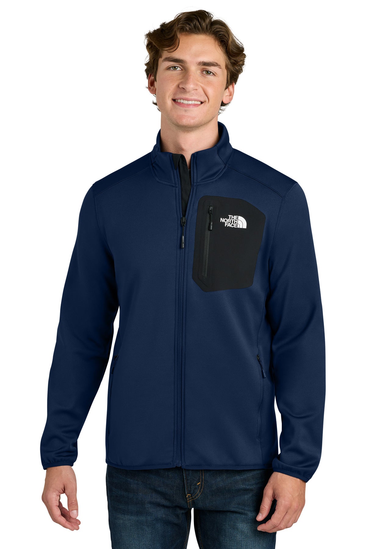 Custom logo The North Face® Dove Creek Full-Zip Fleece Jacket NF0A8FQN in Lunar Blue