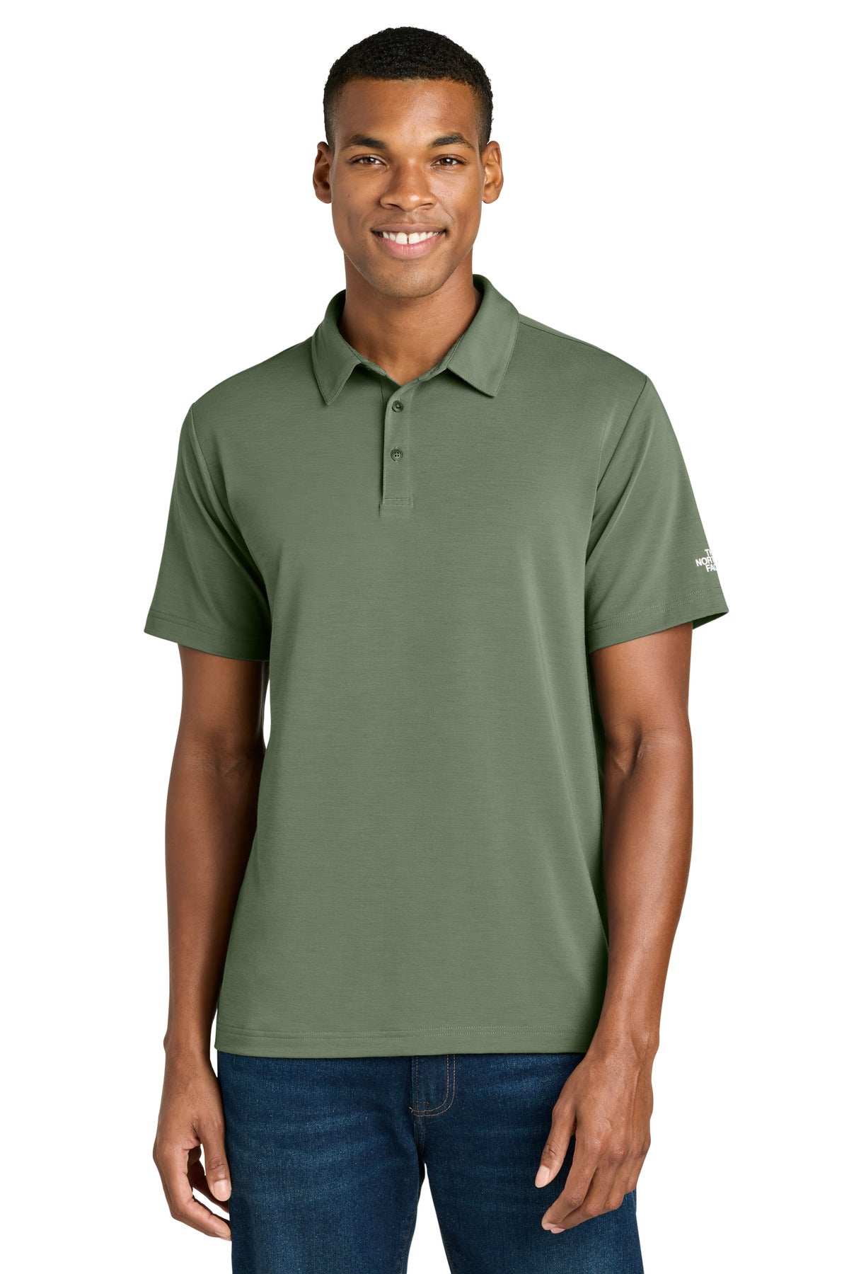 Custom logo The North Face® Canyon Crest Polo NF0A8GE0 in Bark Mist Green