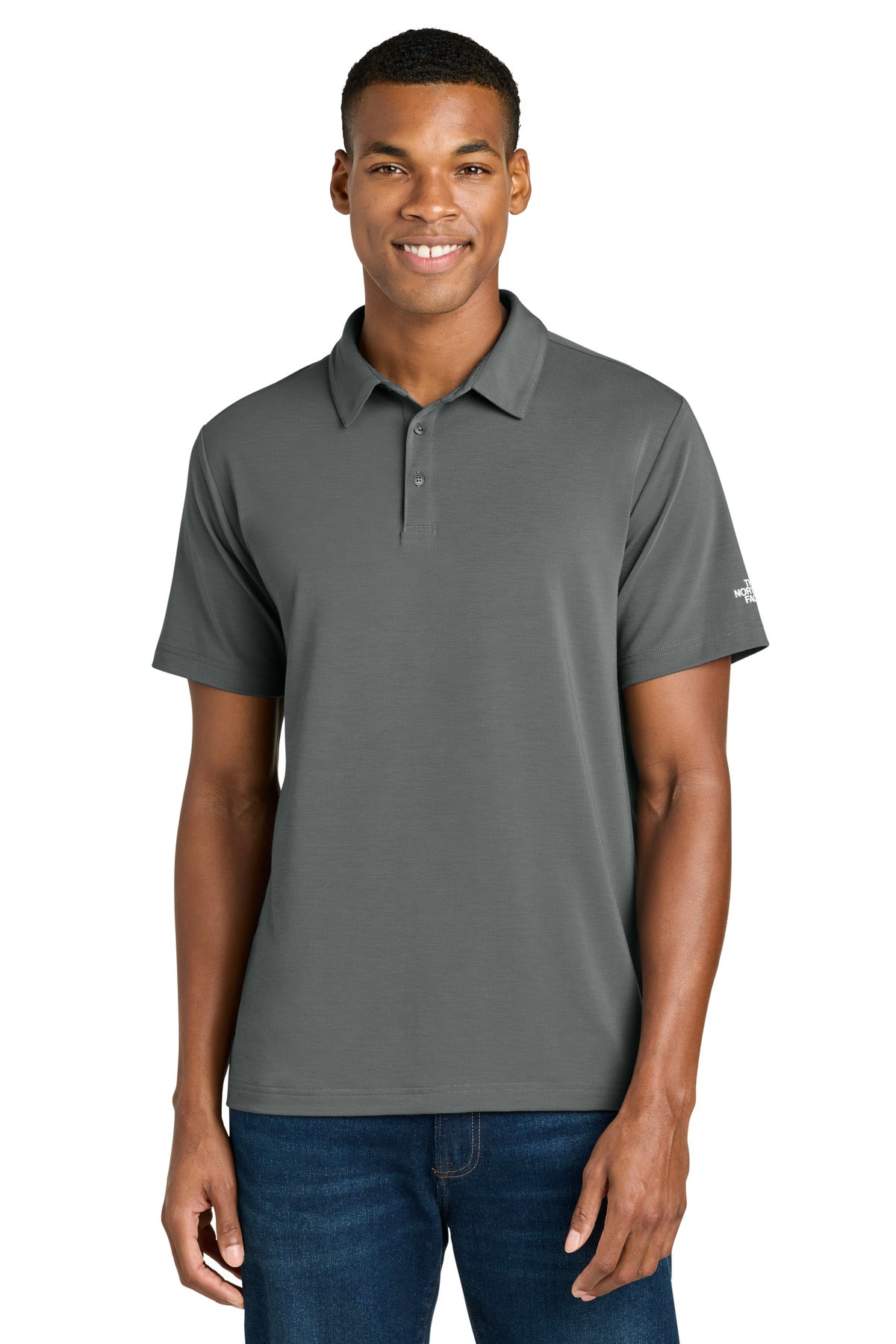 Custom logo The North Face® Canyon Crest Polo NF0A8GE0 in Smoked Pearl Grey