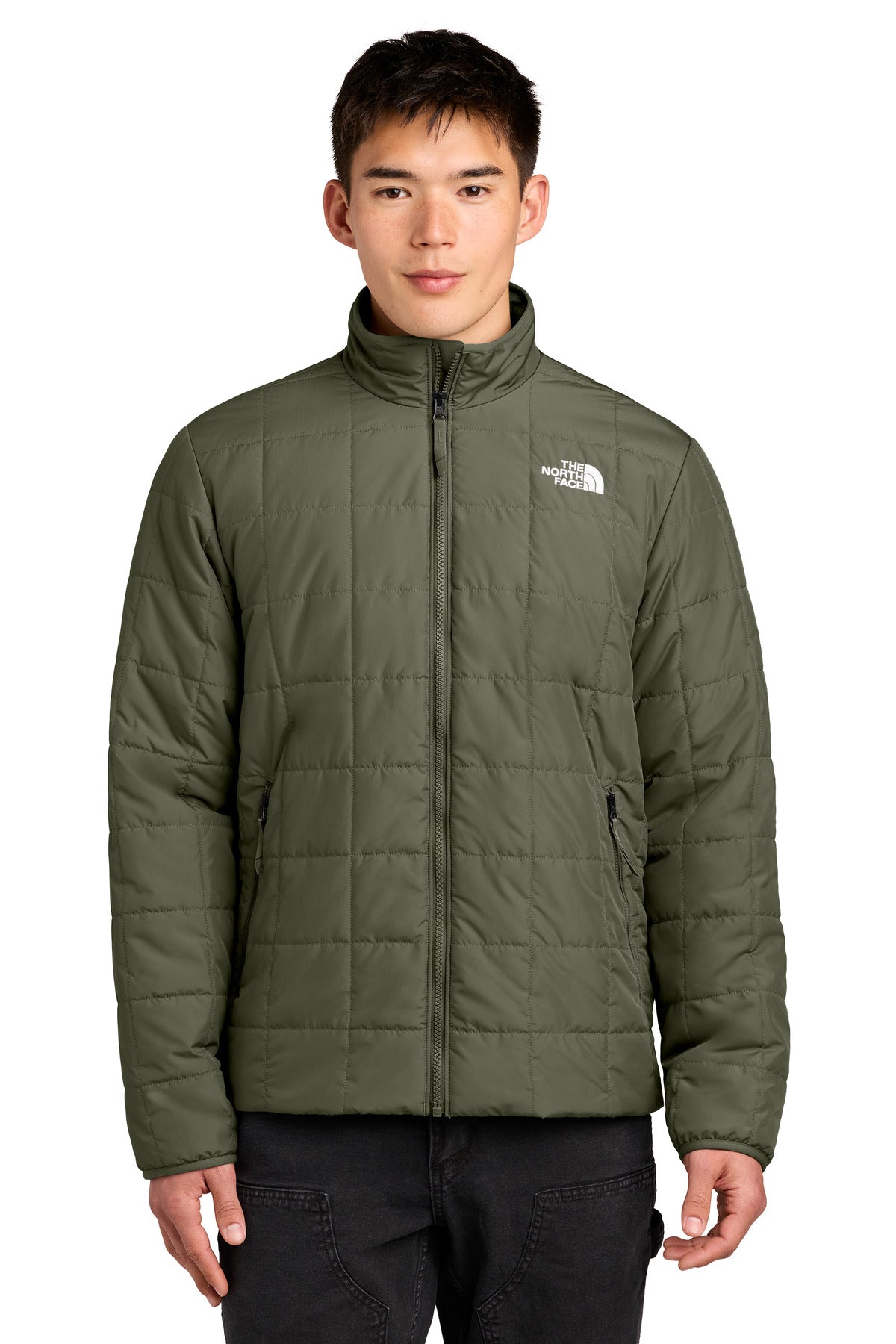 Custom logo The North Face® Iron Drift Quilted Jacket NF0A8JEV in New Taupe Green