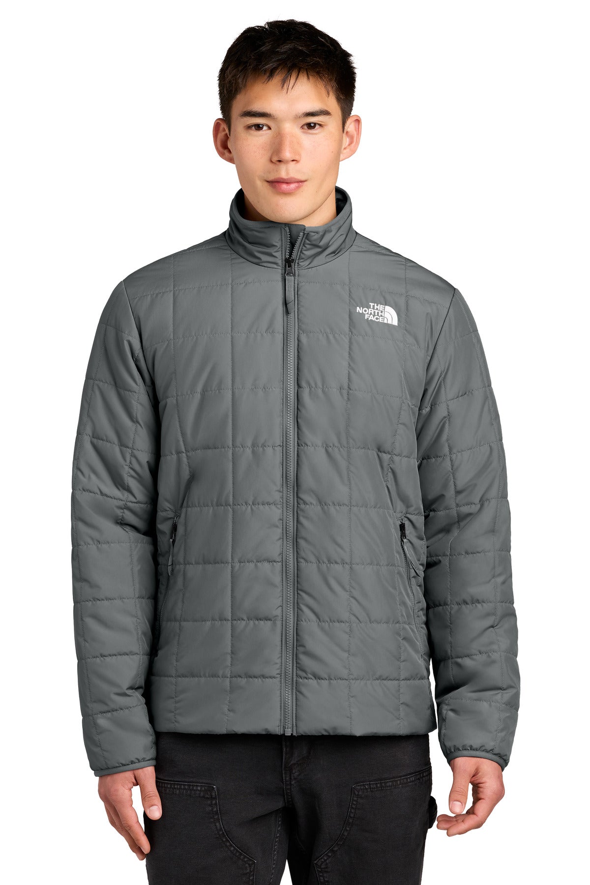 Custom logo The North Face® Iron Drift Quilted Jacket NF0A8JEV in Smoked Pearl Grey