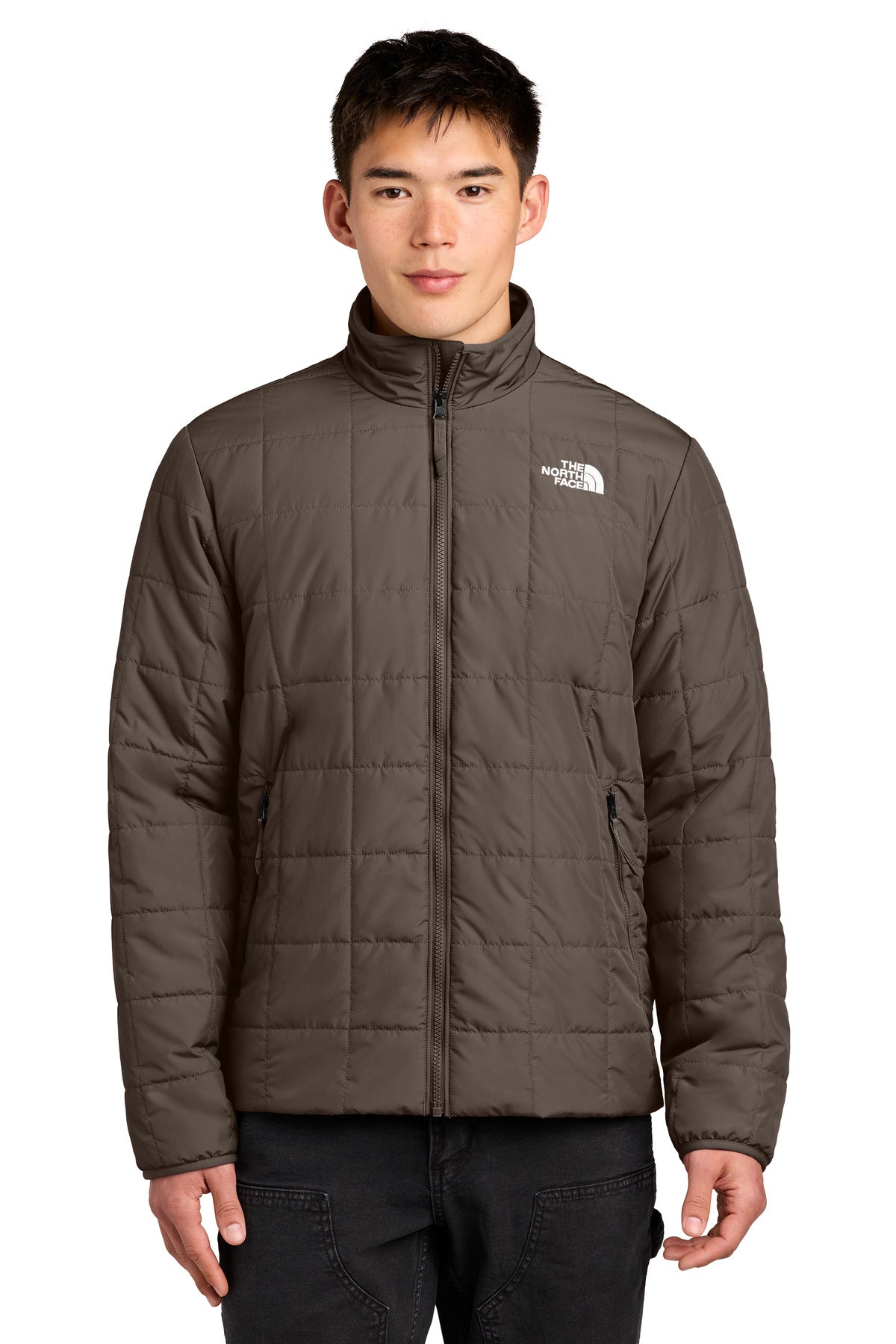Custom logo The North Face® Iron Drift Quilted Jacket NF0A8JEV in Smokey Brown