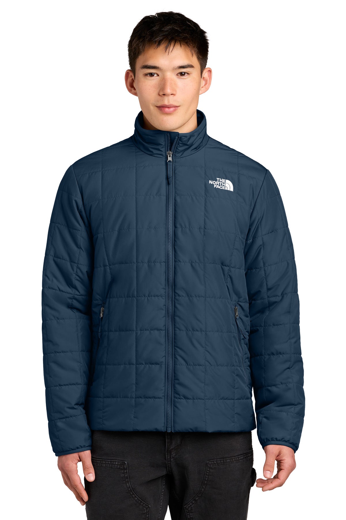 Custom logo The North Face® Iron Drift Quilted Jacket NF0A8JEV in Summit Navy