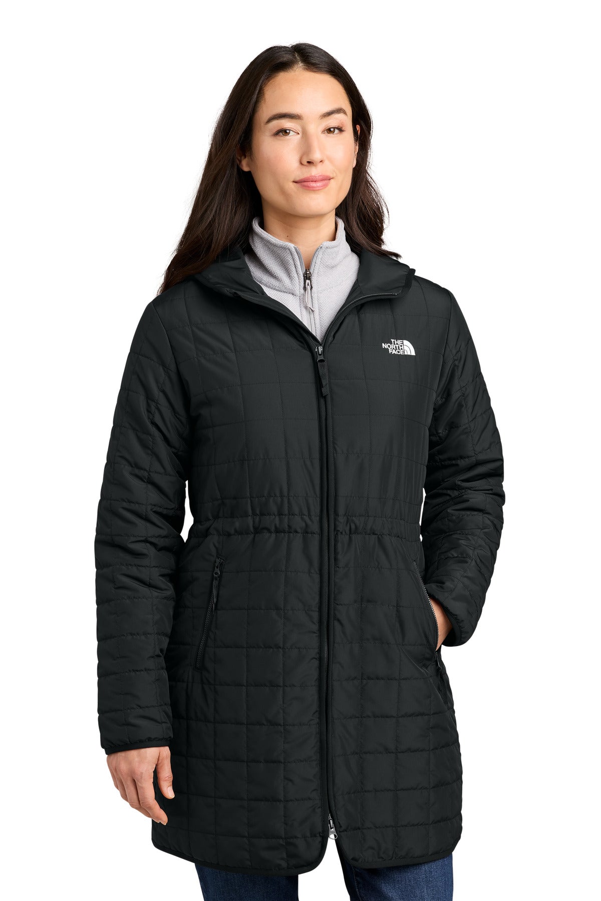 Custom logo The North Face® Women's Iron Drift Quilted Hooded Parka NF0A8JEY in TNF Black
