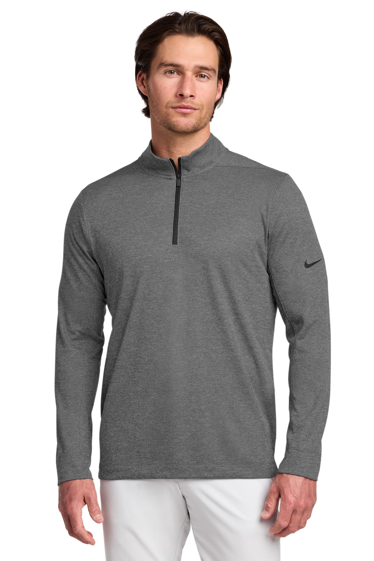 Custom logo Nike Dry 1/2-Zip Cover-Up NKBV6044 in Black Heather