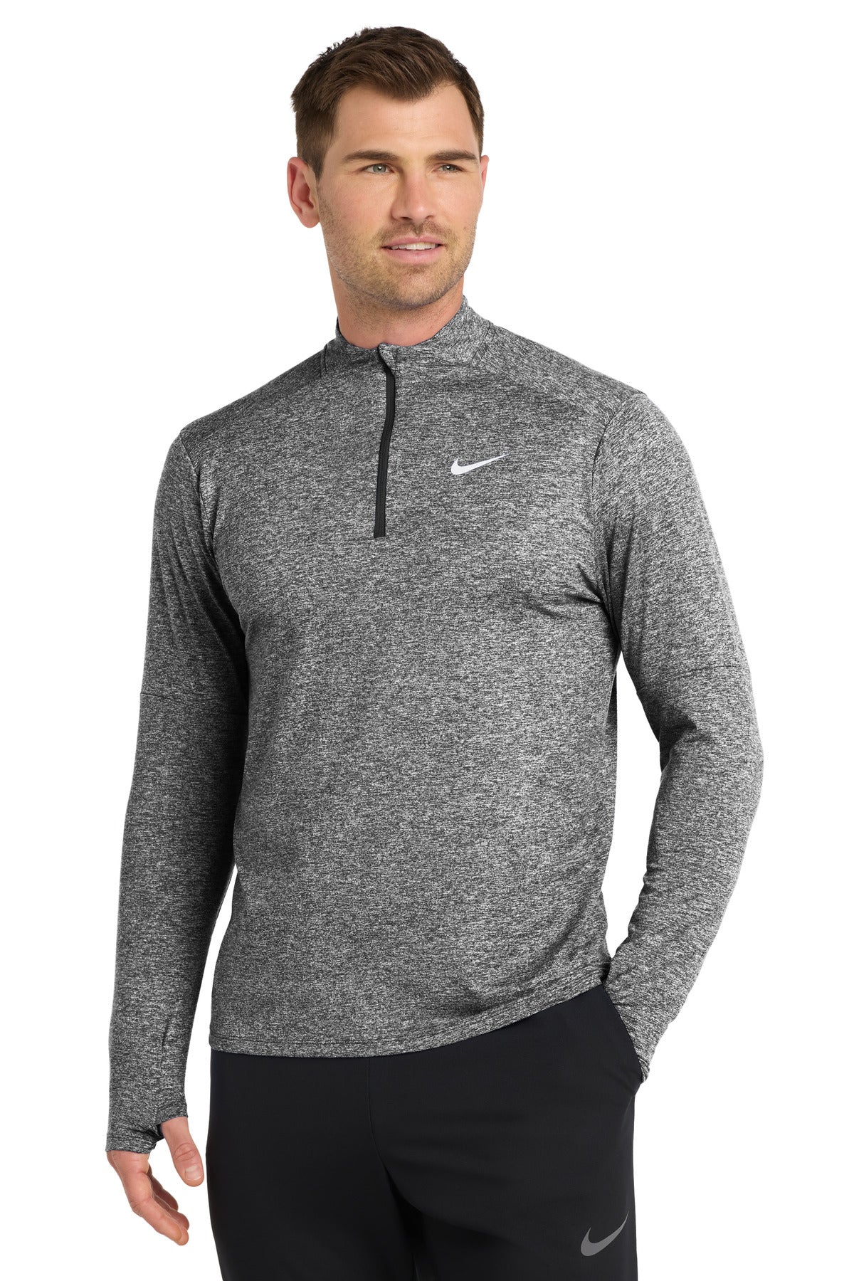 Custom logo Nike Dri-FIT Element 1/2-Zip Top NKDH4949 in Black Heather