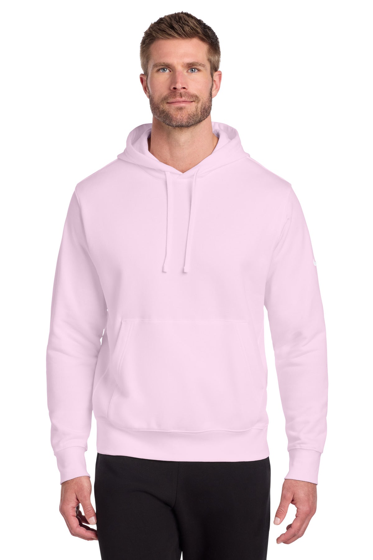 Custom logo Nike Club Fleece Sleeve Swoosh Pullover Hoodie NKDR1499 in Pink Foam
