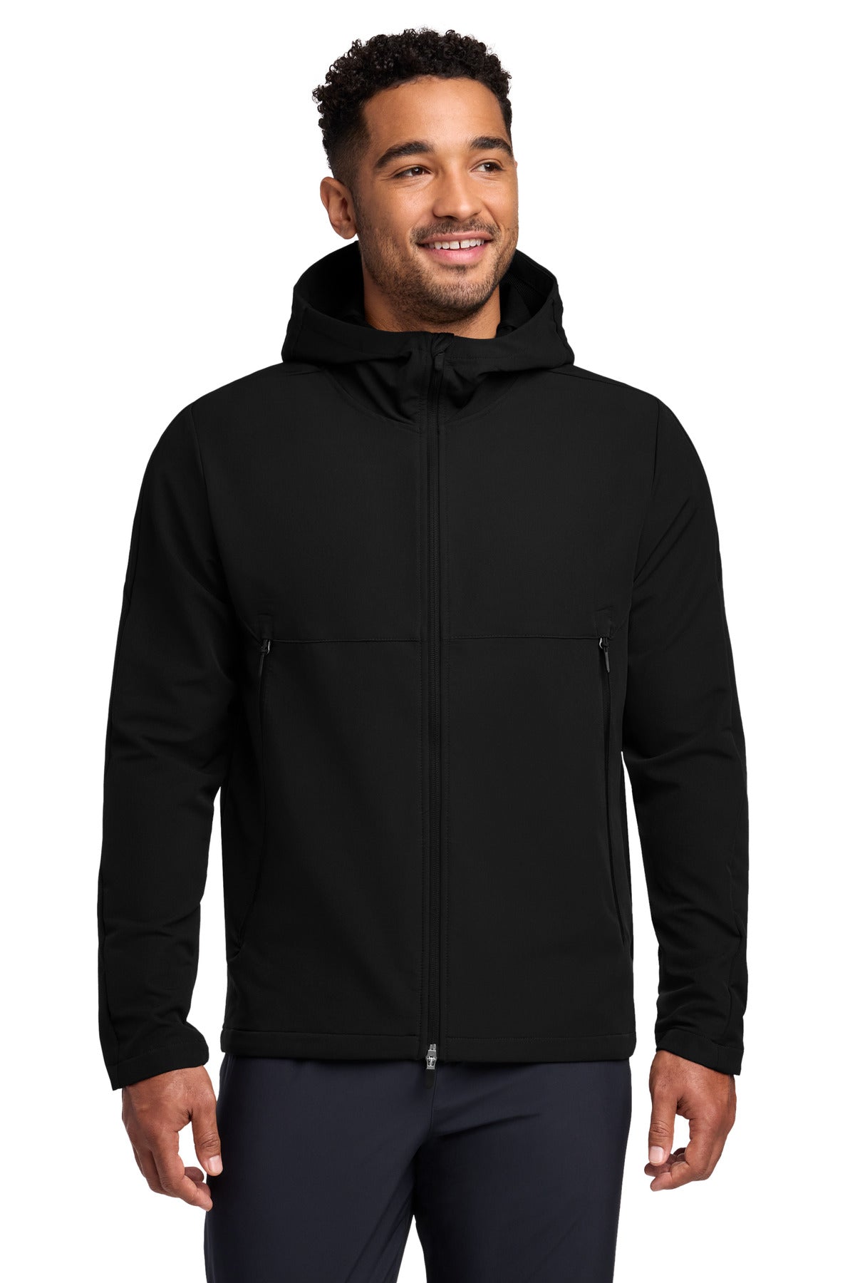 Custom logo Nike Hooded Soft Shell Jacket NKDR1543 in Black