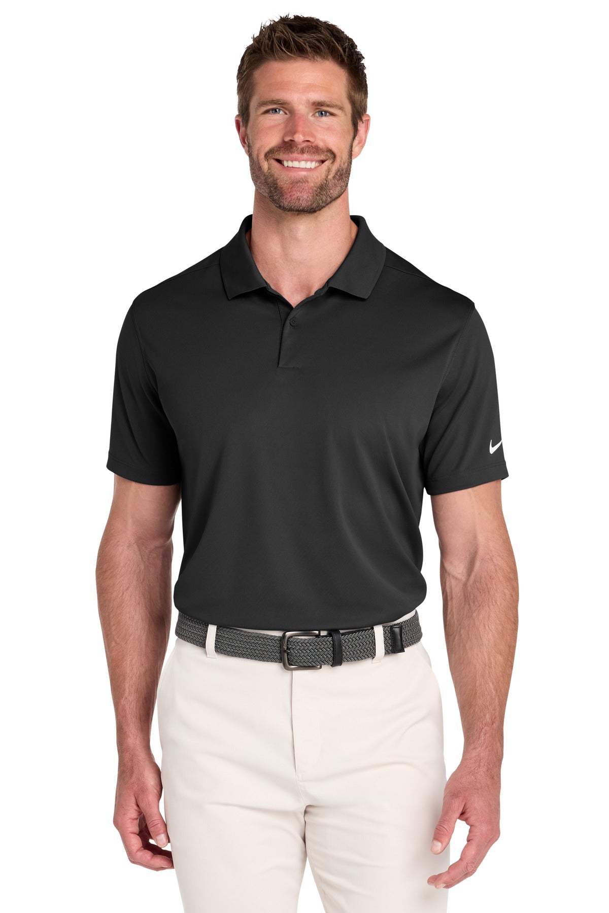 Custom logo Nike Victory Solid Polo NKDX6684 in Black