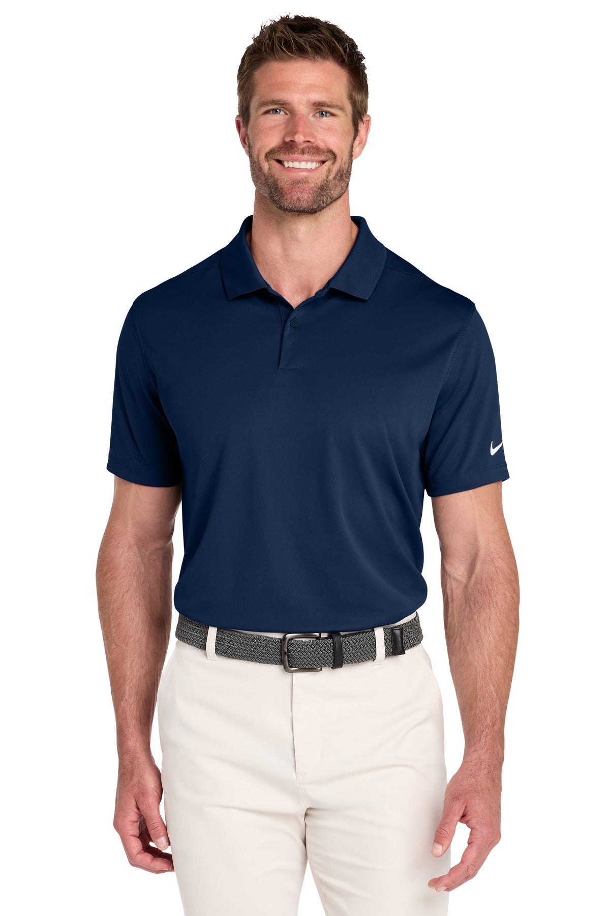 Custom logo Nike Victory Solid Polo NKDX6684 in College Navy