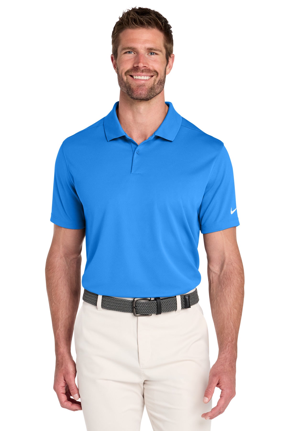 Custom logo Nike Victory Solid Polo NKDX6684 in Light Photo Blue