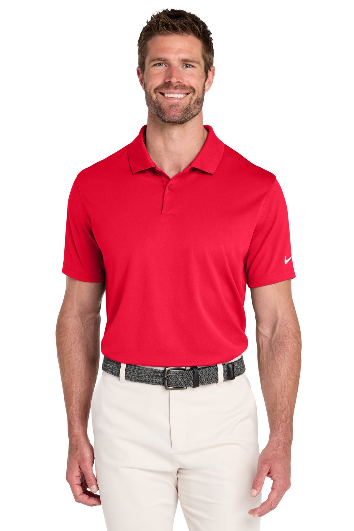 Custom logo Nike Victory Solid Polo NKDX6684 in University Red